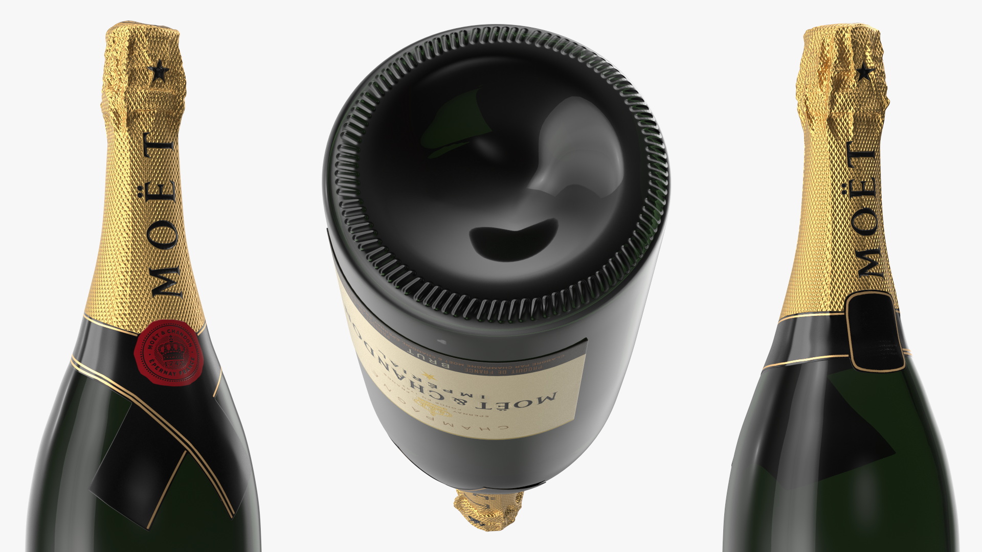 3D Champagne Moet in Wooden Box model