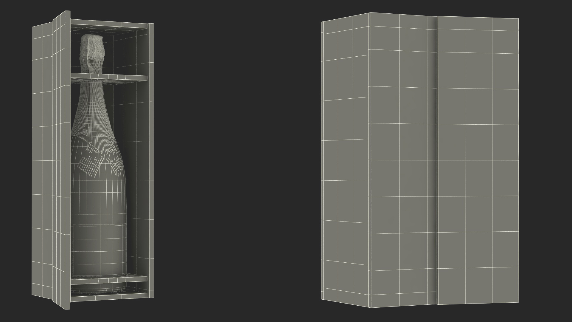 3D Champagne Moet in Wooden Box model