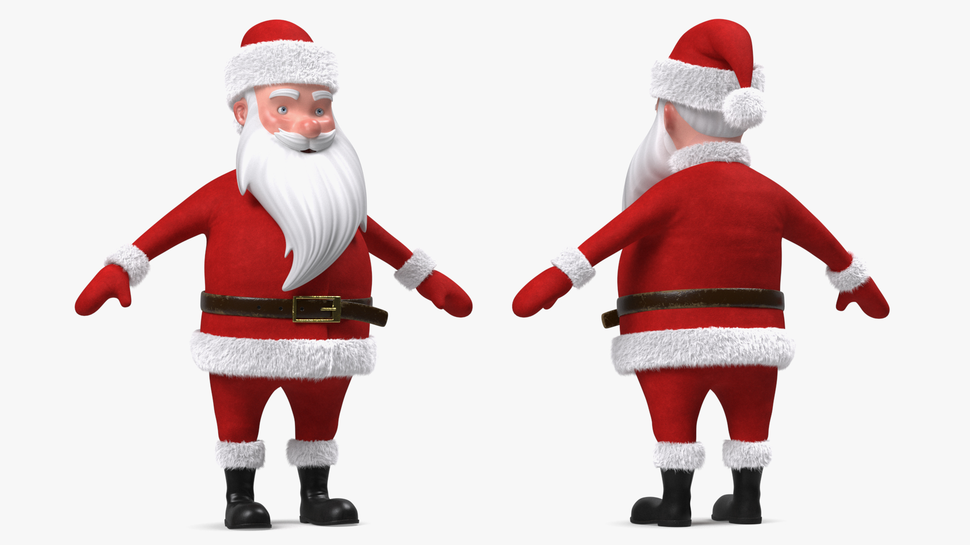 3D model Santa Claus Cartoon Fur Rigged