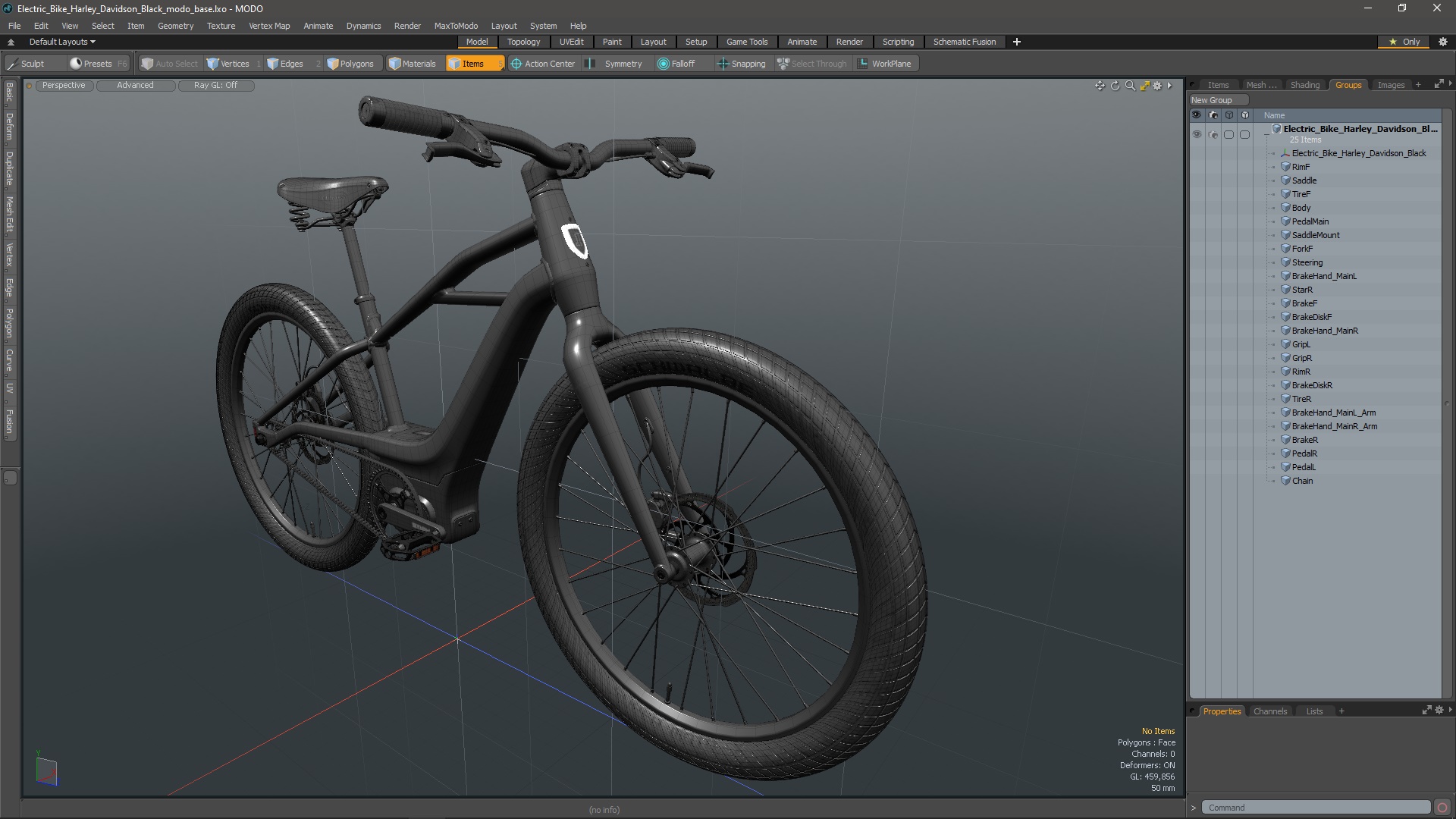 3D model Electric Bike Harley Davidson Black