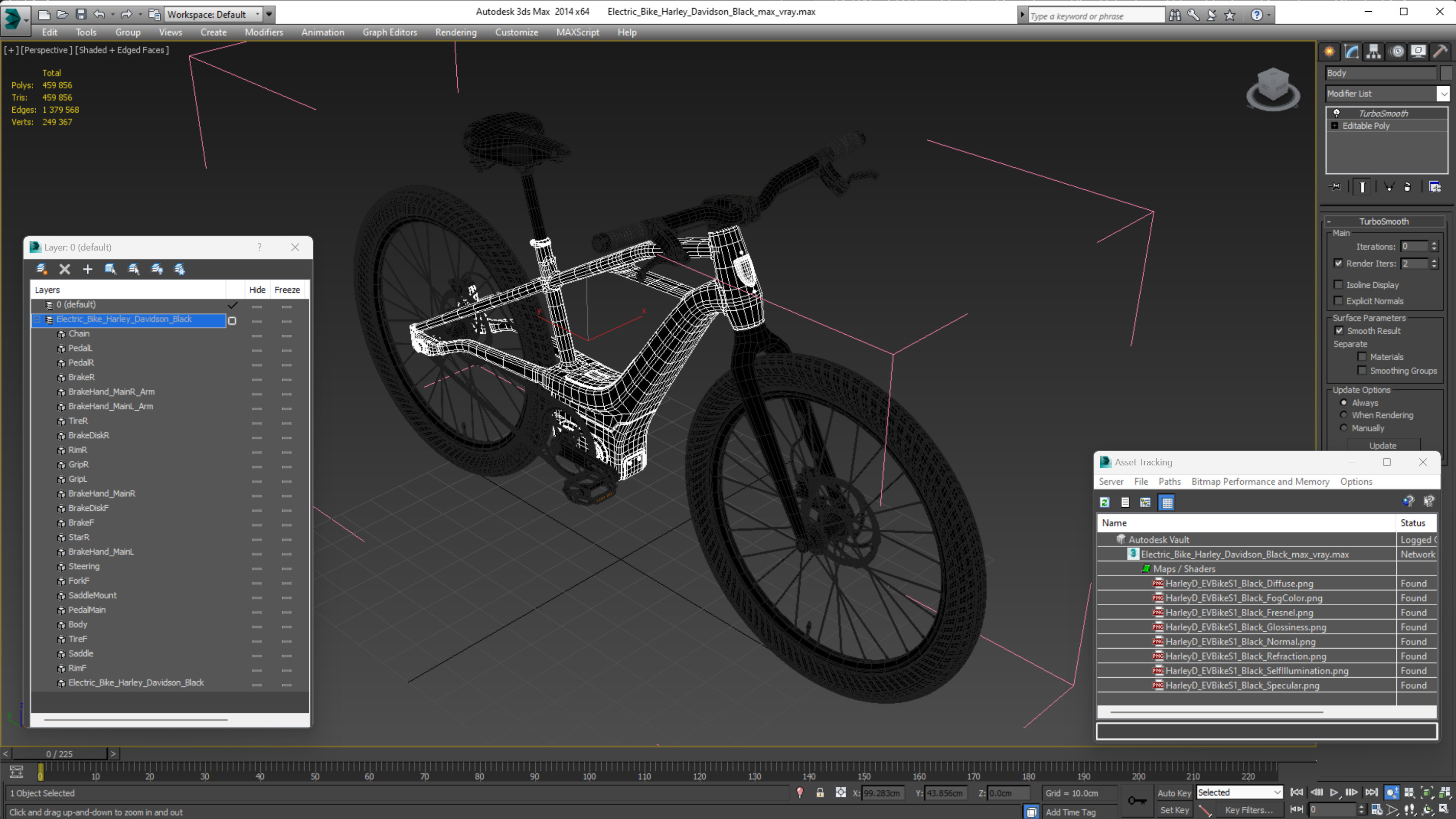 3D model Electric Bike Harley Davidson Black