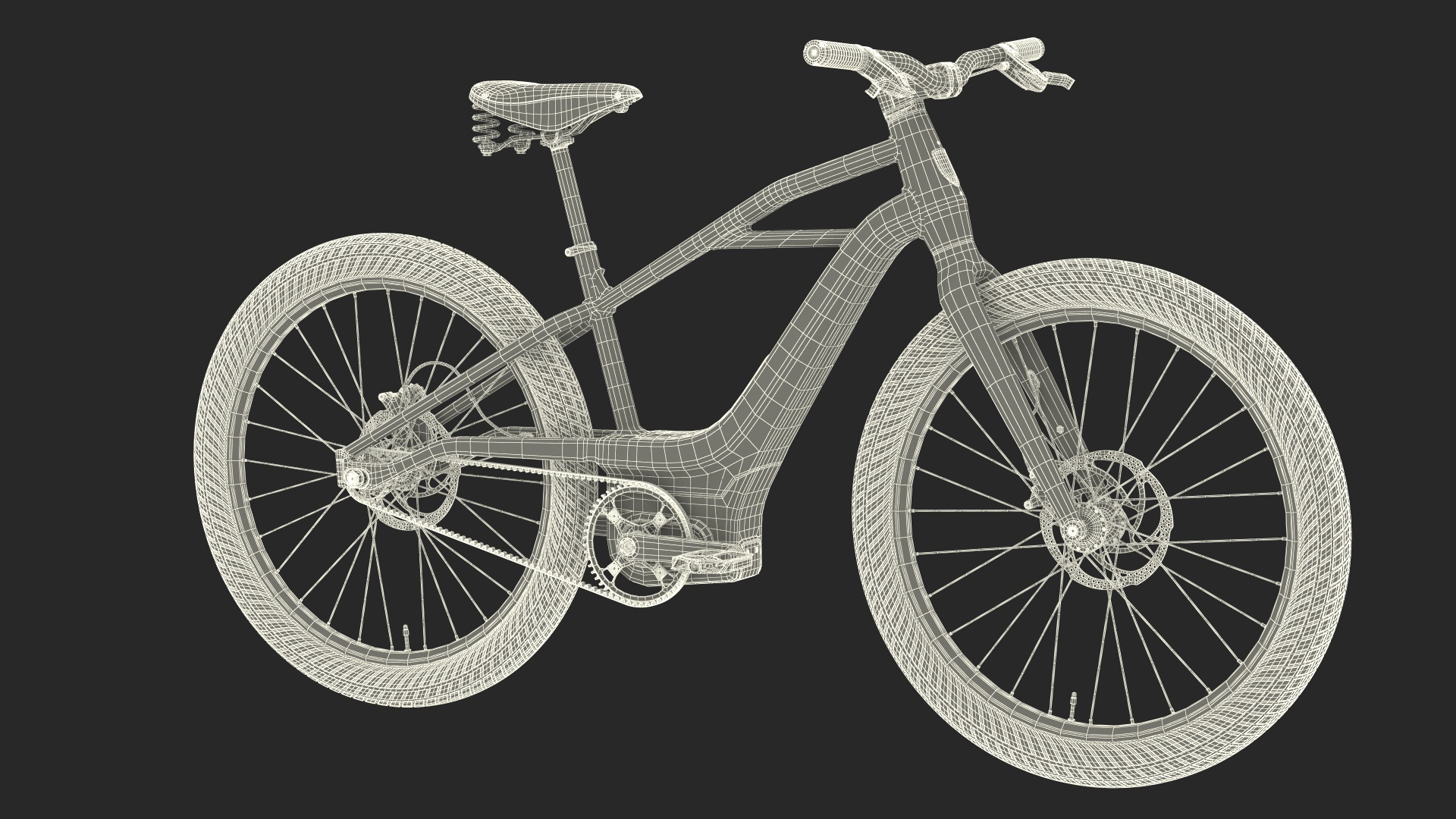 3D model Electric Bike Harley Davidson Black
