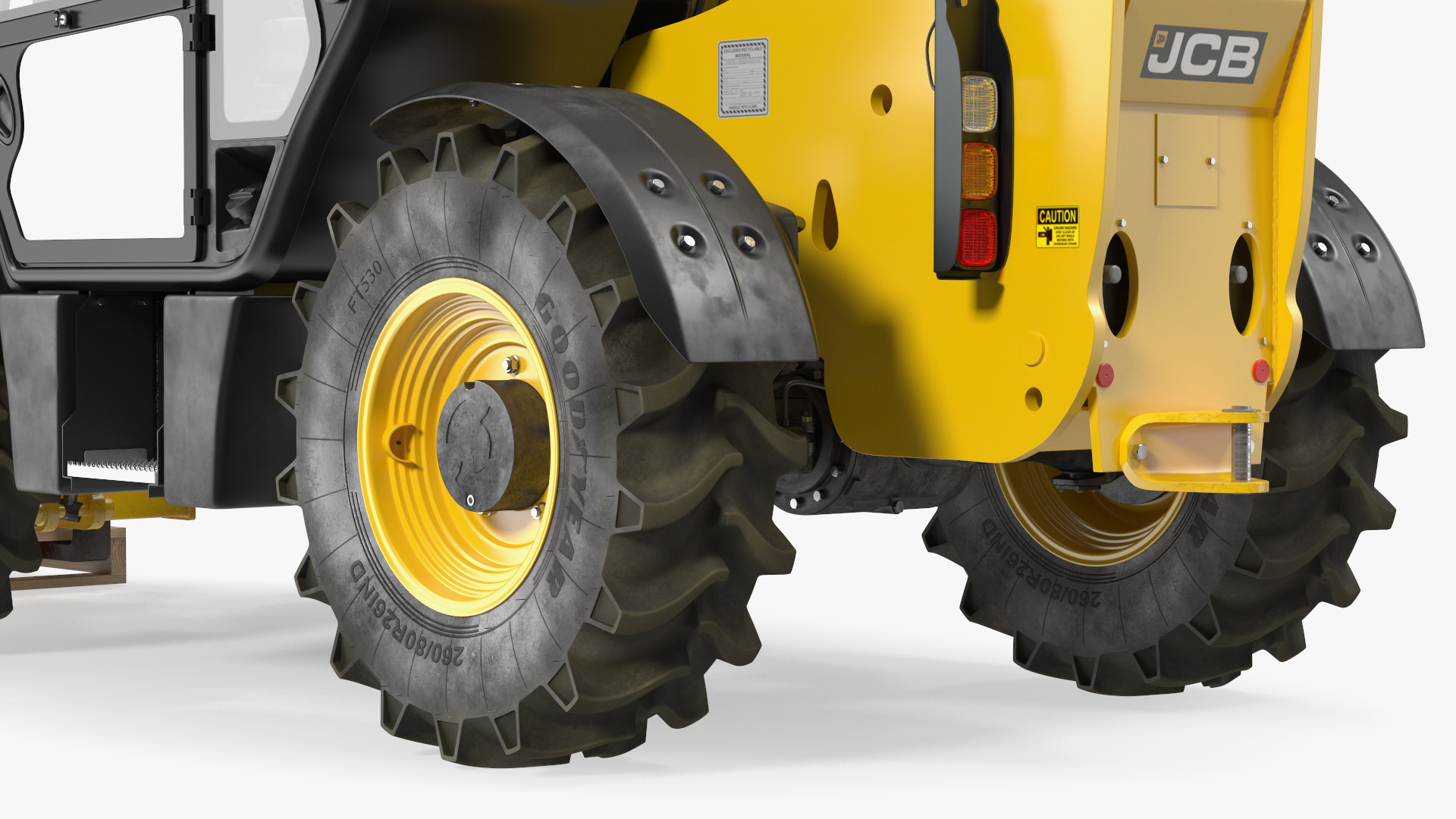 3D Telescopic Loader With Pallet of Cement Bags Rigged