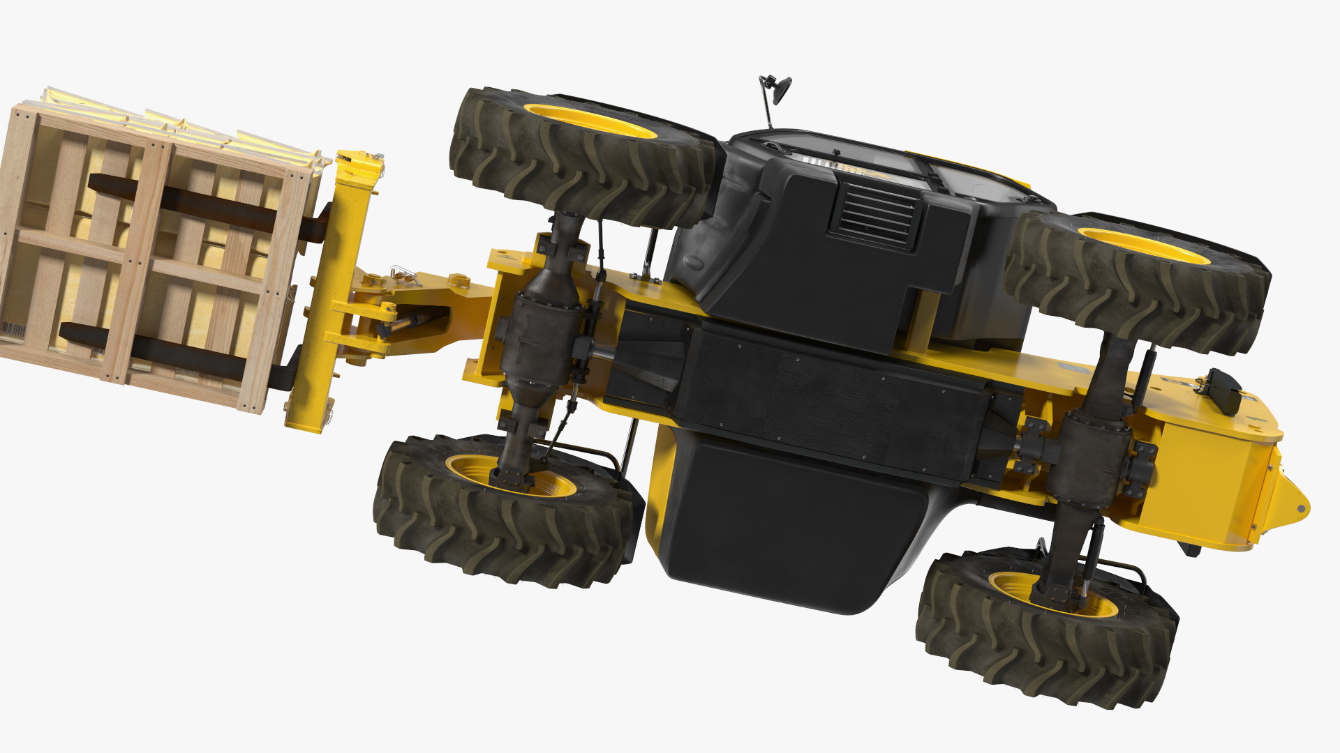 3D Telescopic Loader With Pallet of Cement Bags Rigged