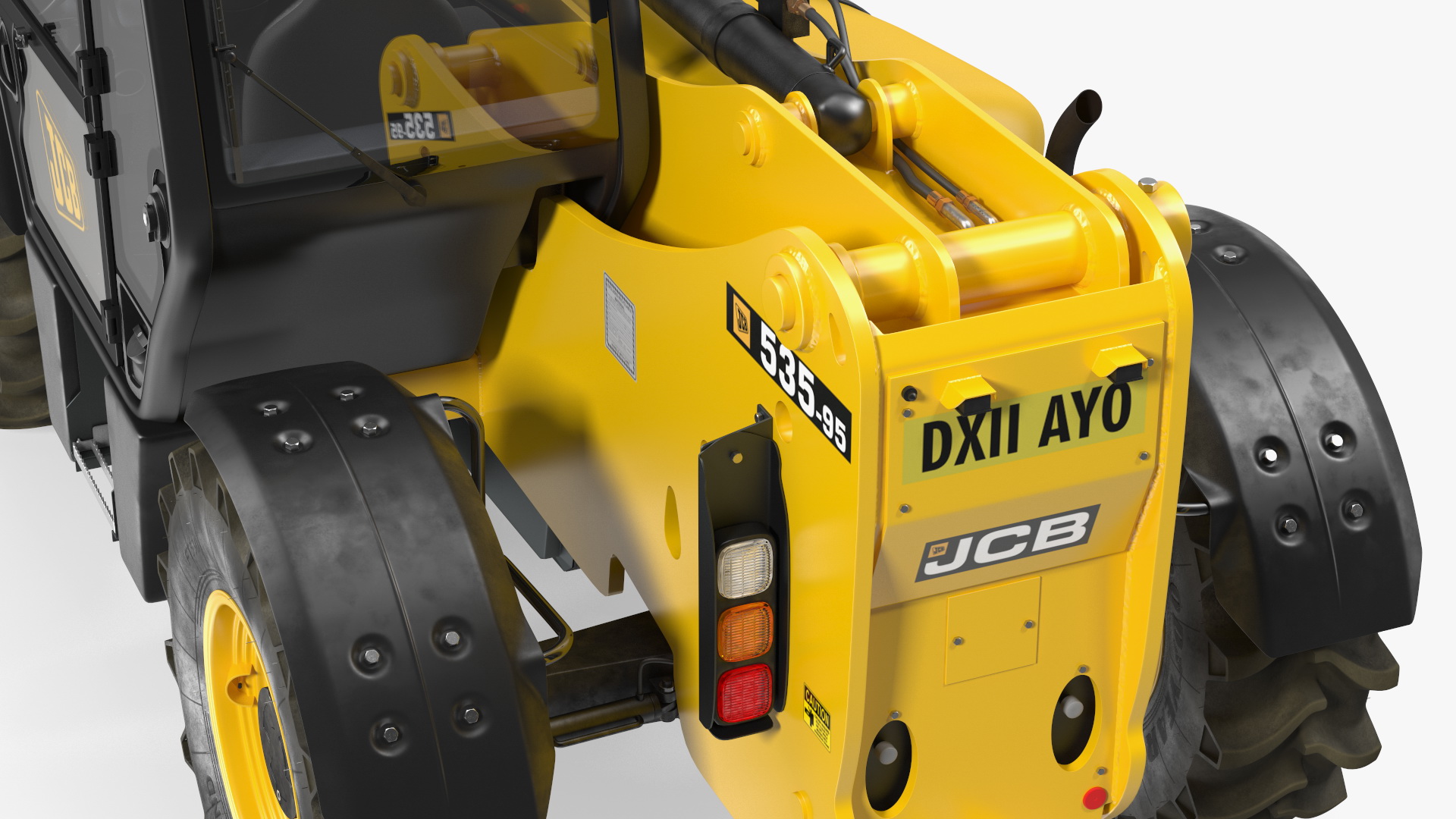 3D Telescopic Loader With Pallet of Cement Bags Rigged
