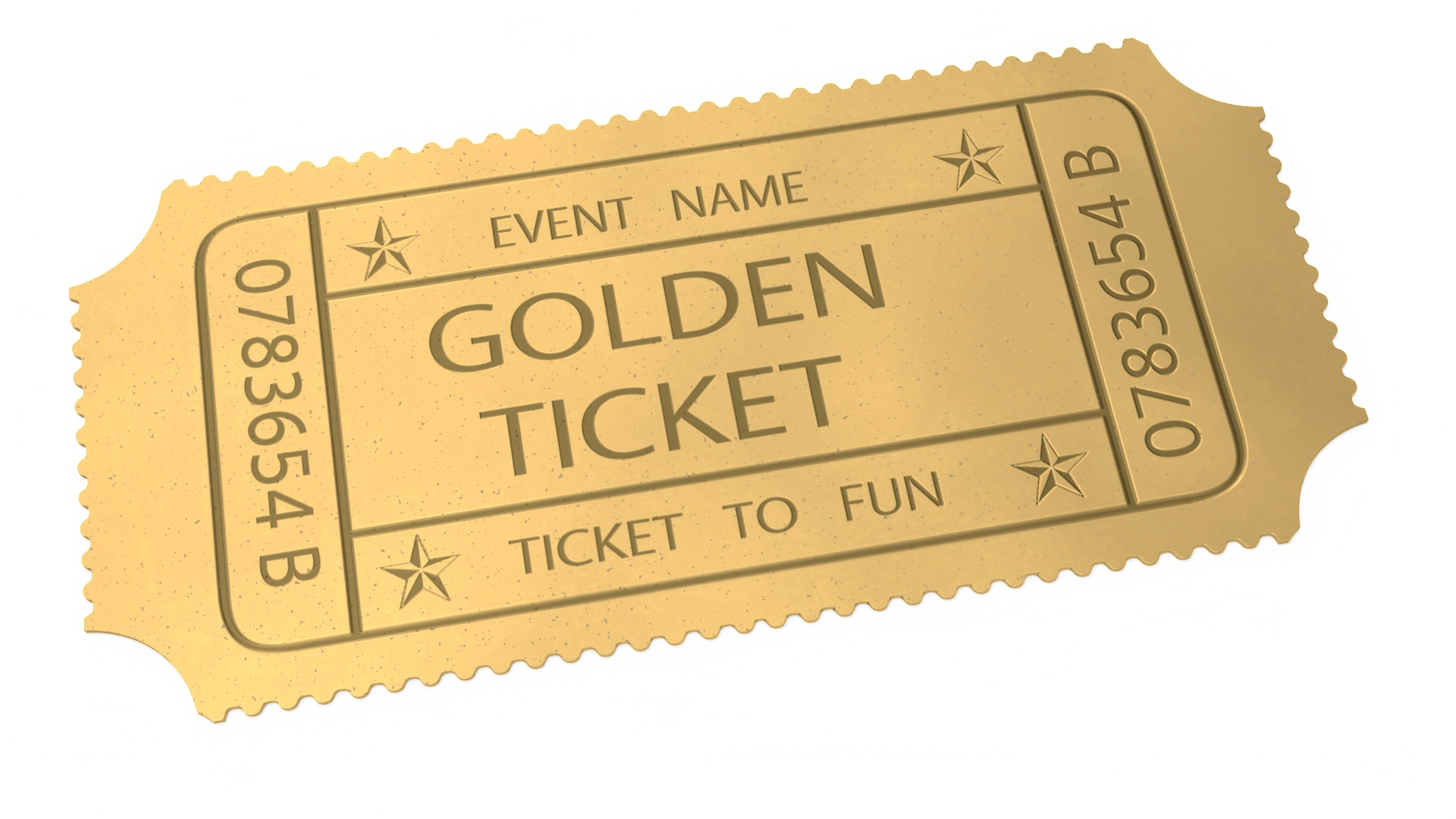 Golden Event Ticket 3D model