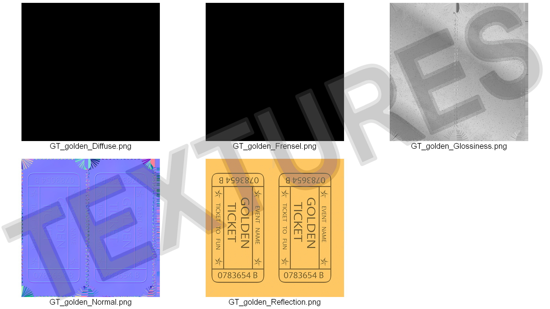 Golden Event Ticket 3D model