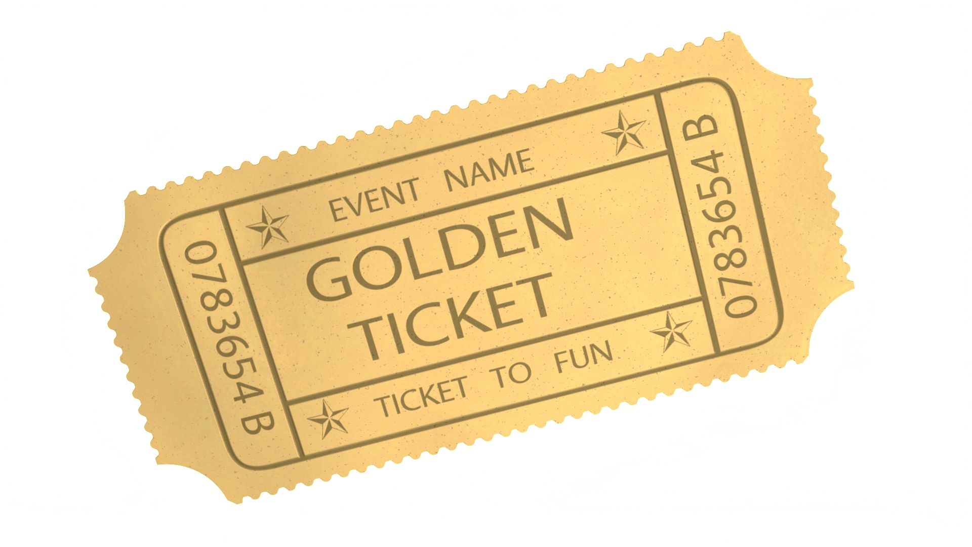 Golden Event Ticket 3D model