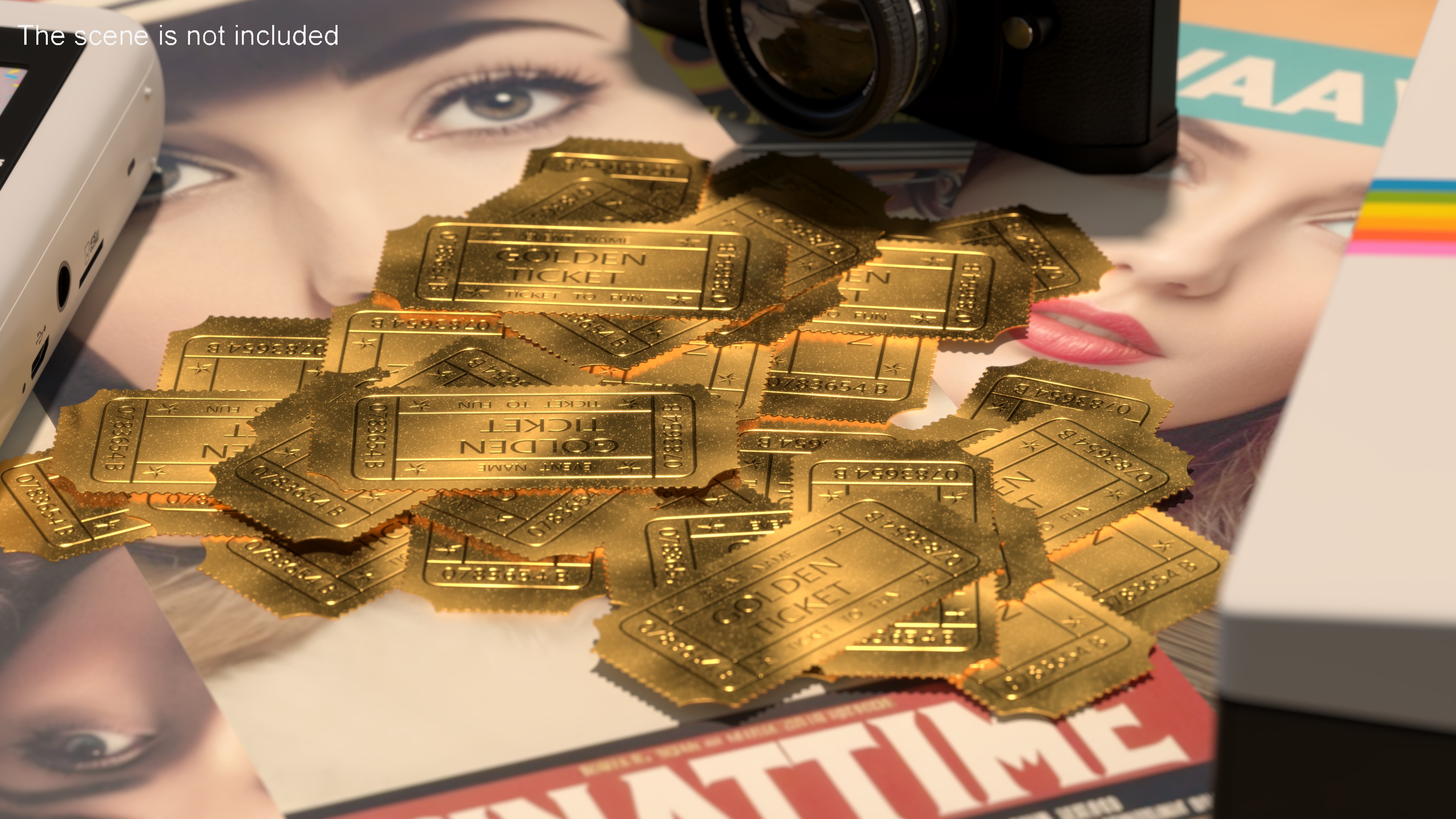 Golden Event Ticket 3D model
