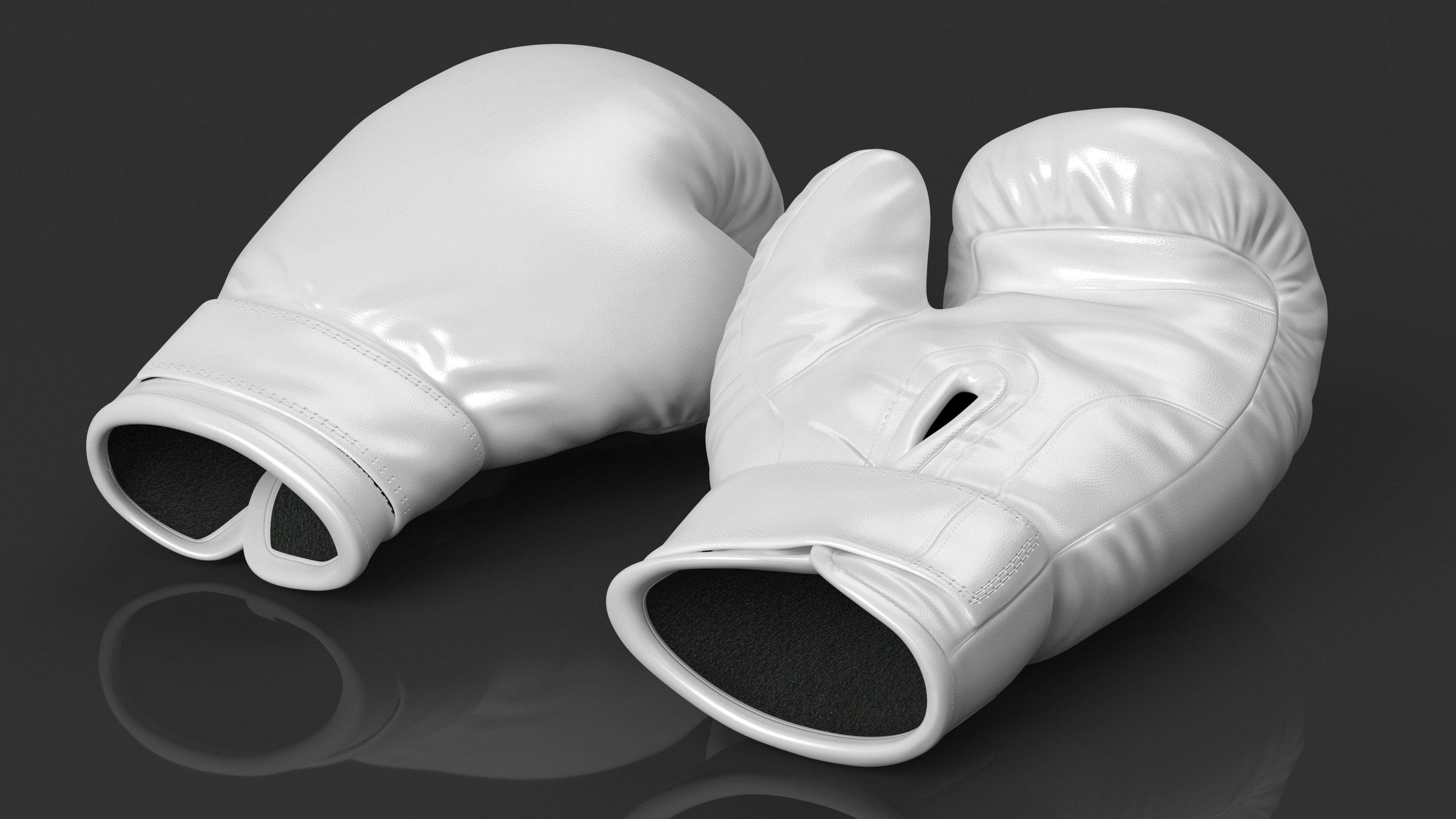3D White Sparring Boxing Gloves model