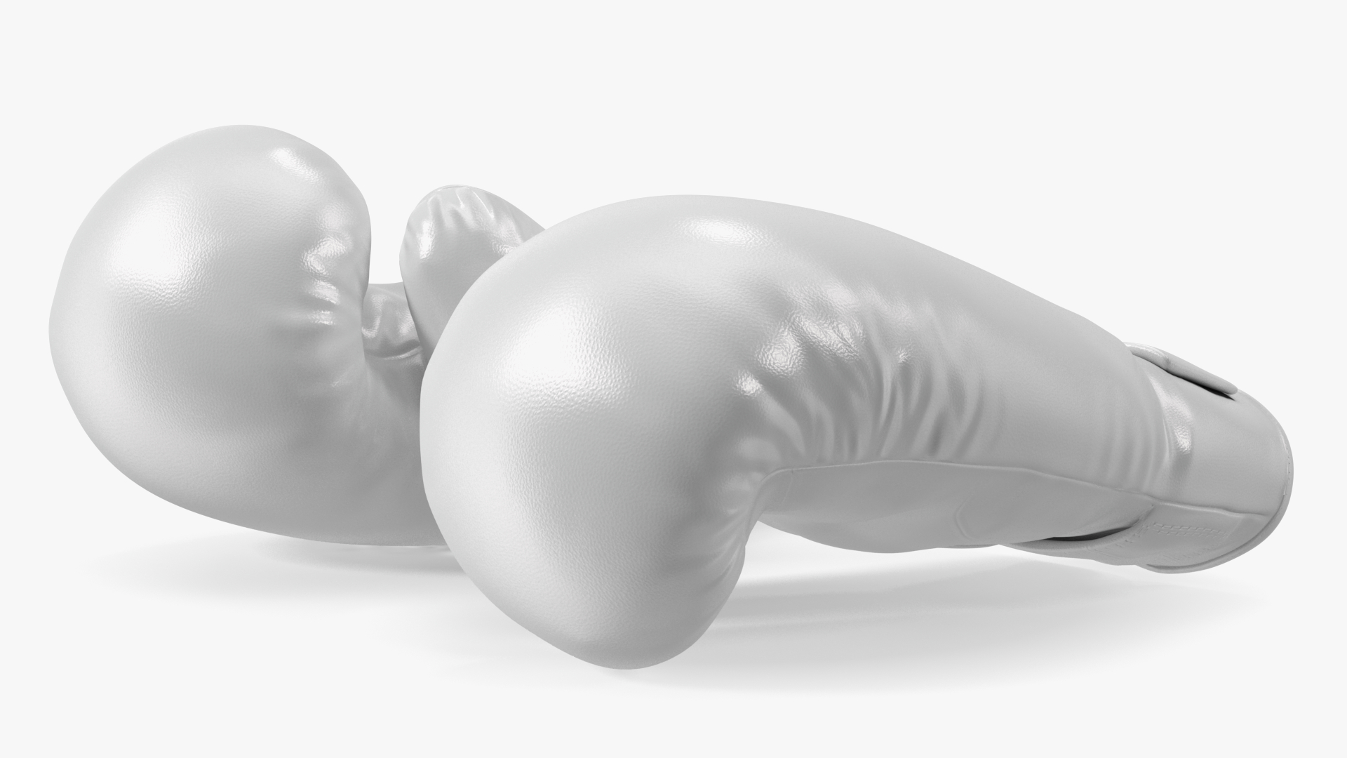 3D White Sparring Boxing Gloves model