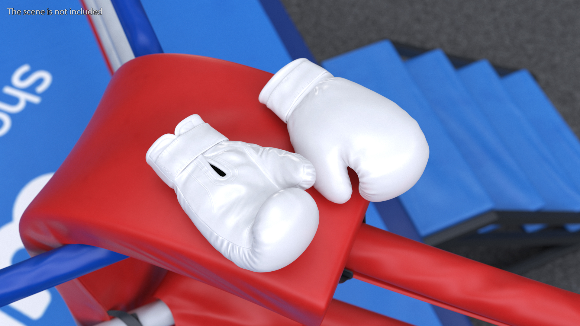 3D White Sparring Boxing Gloves model