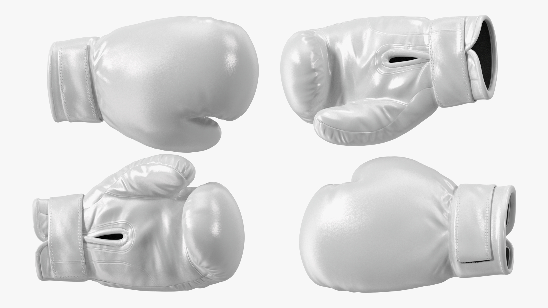 3D White Sparring Boxing Gloves model