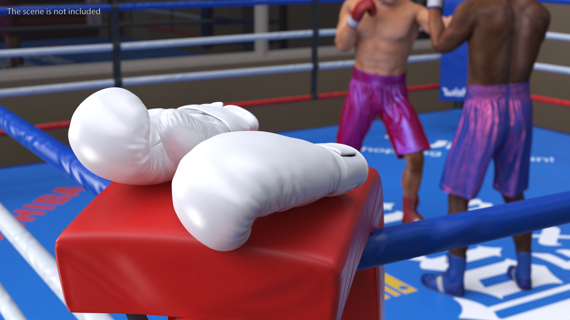 3D White Sparring Boxing Gloves model