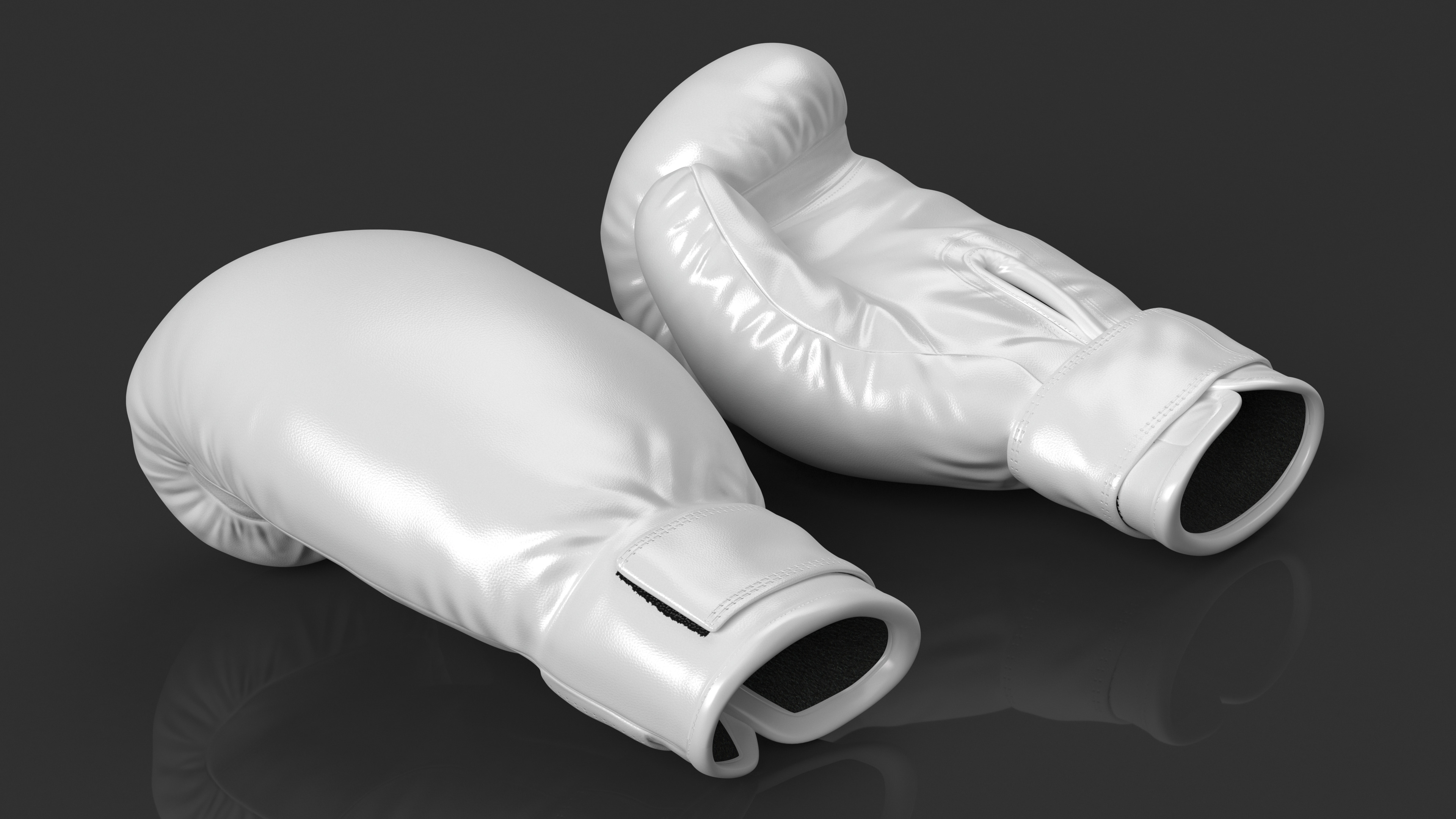 3D White Sparring Boxing Gloves model
