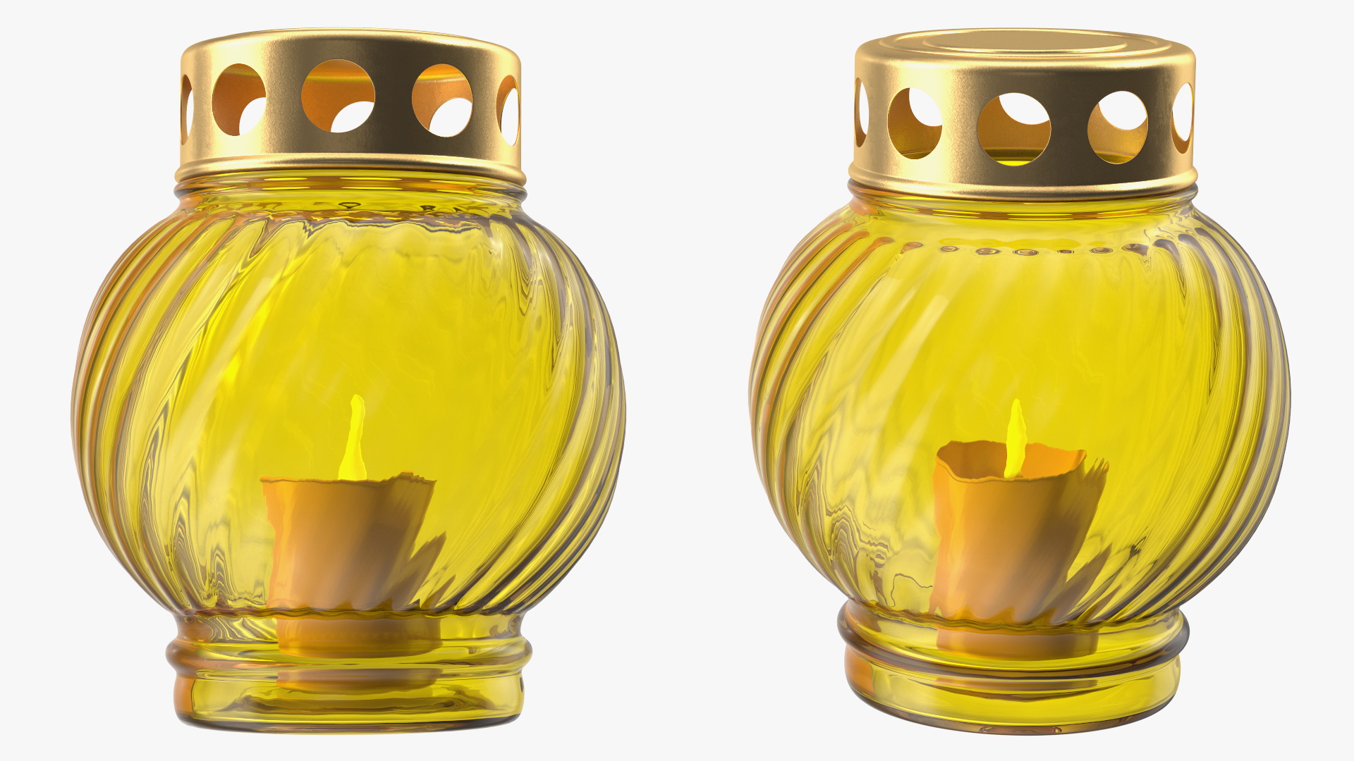 3D Memorial Grave Candle Lamp Yellow model