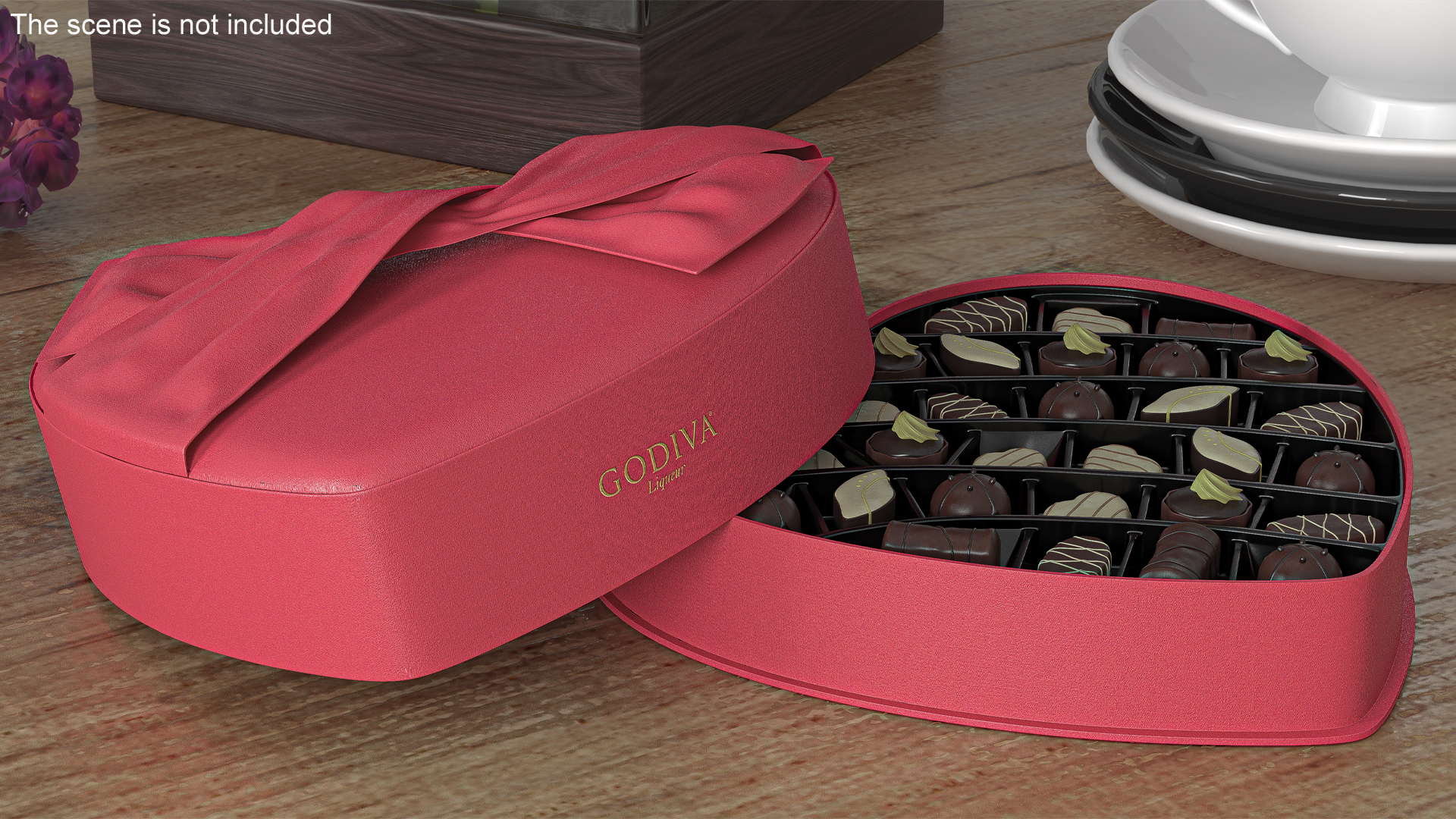 3D Opened Box of Chocolate Candies Godiva model