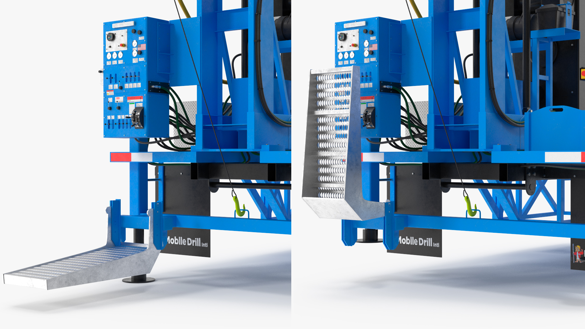3D Mobile Drilling Rig Blue Rigged