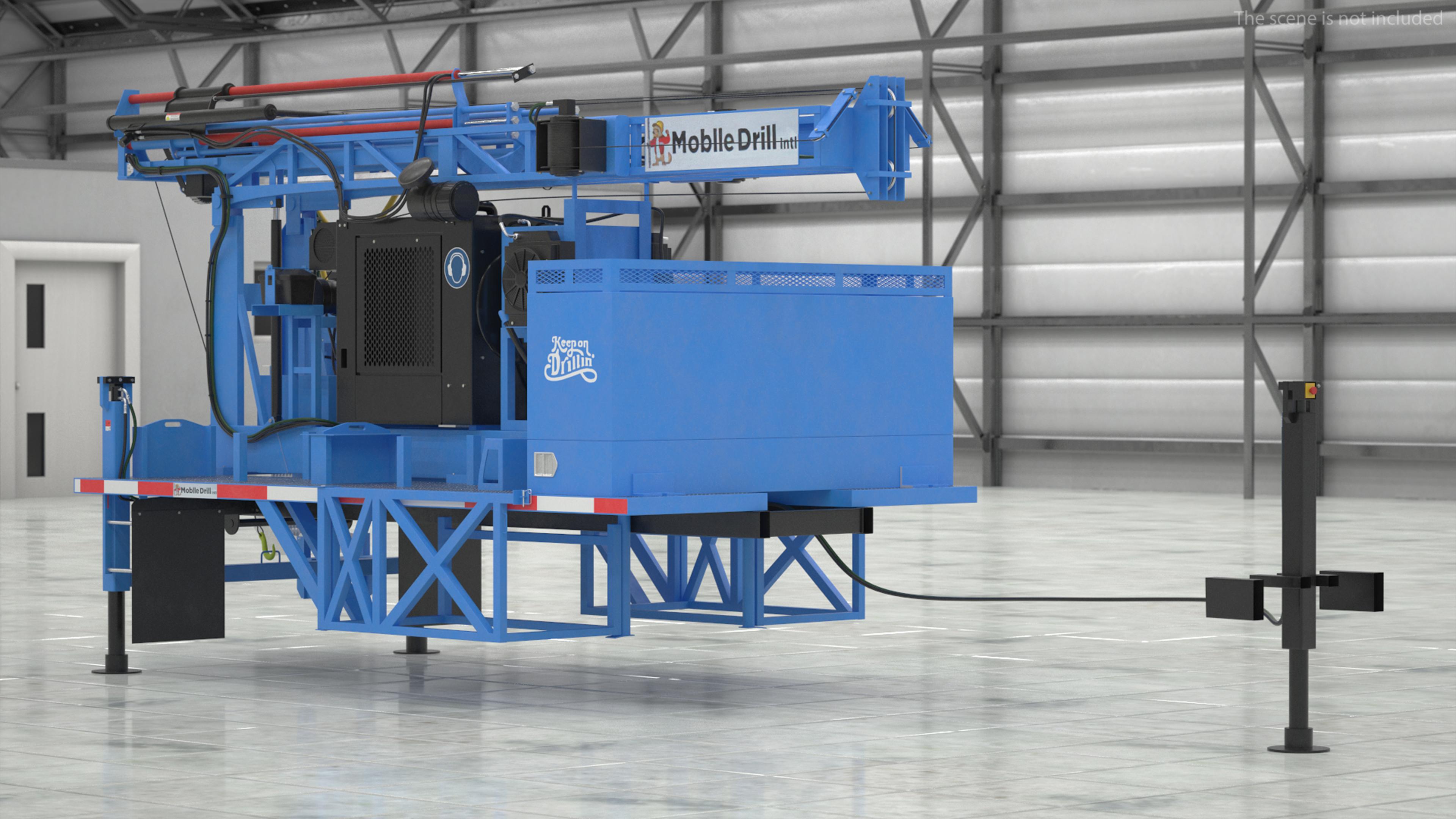 3D Mobile Drilling Rig Blue Rigged