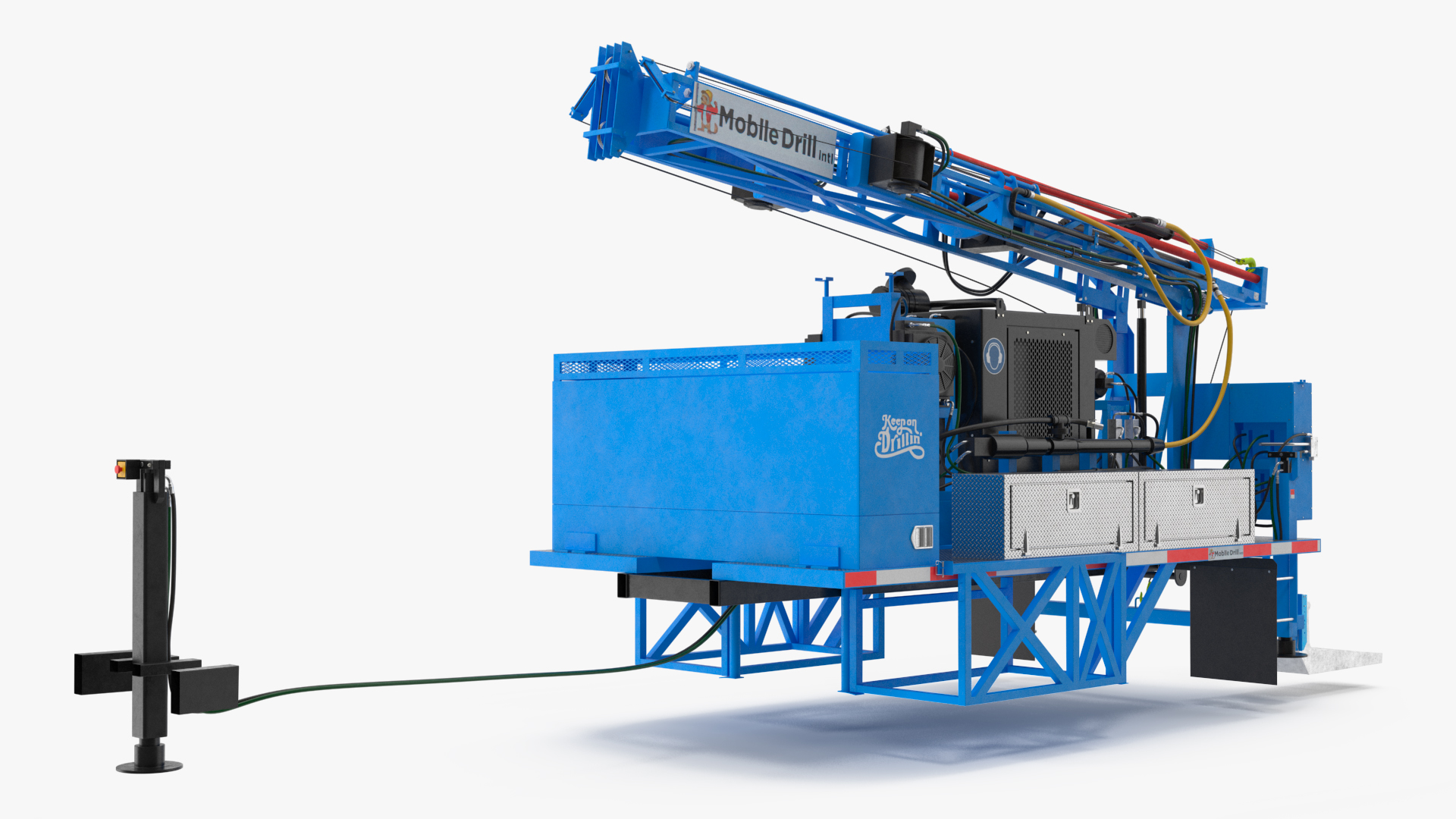 3D Mobile Drilling Rig Blue Rigged