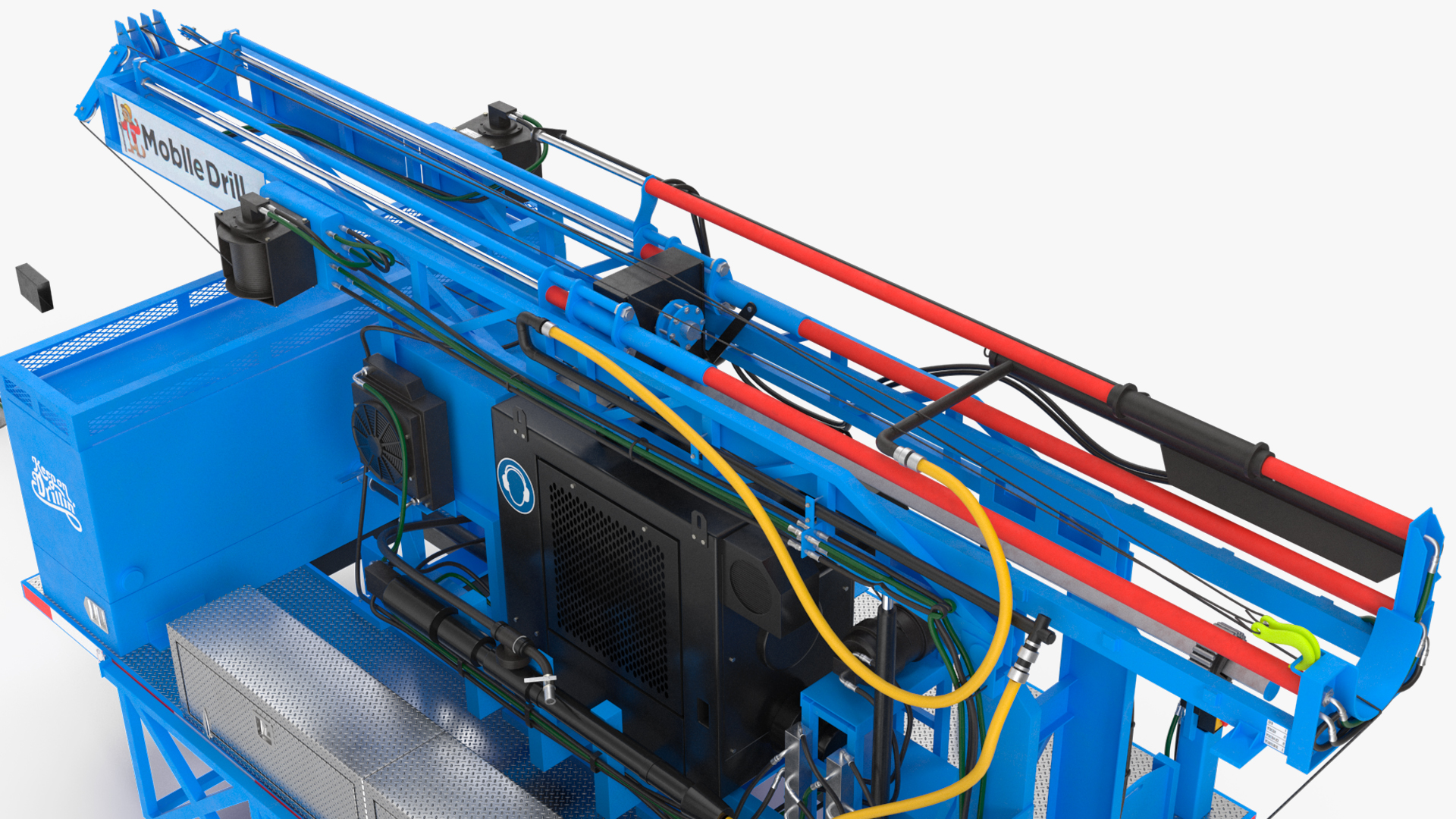 3D Mobile Drilling Rig Blue Rigged