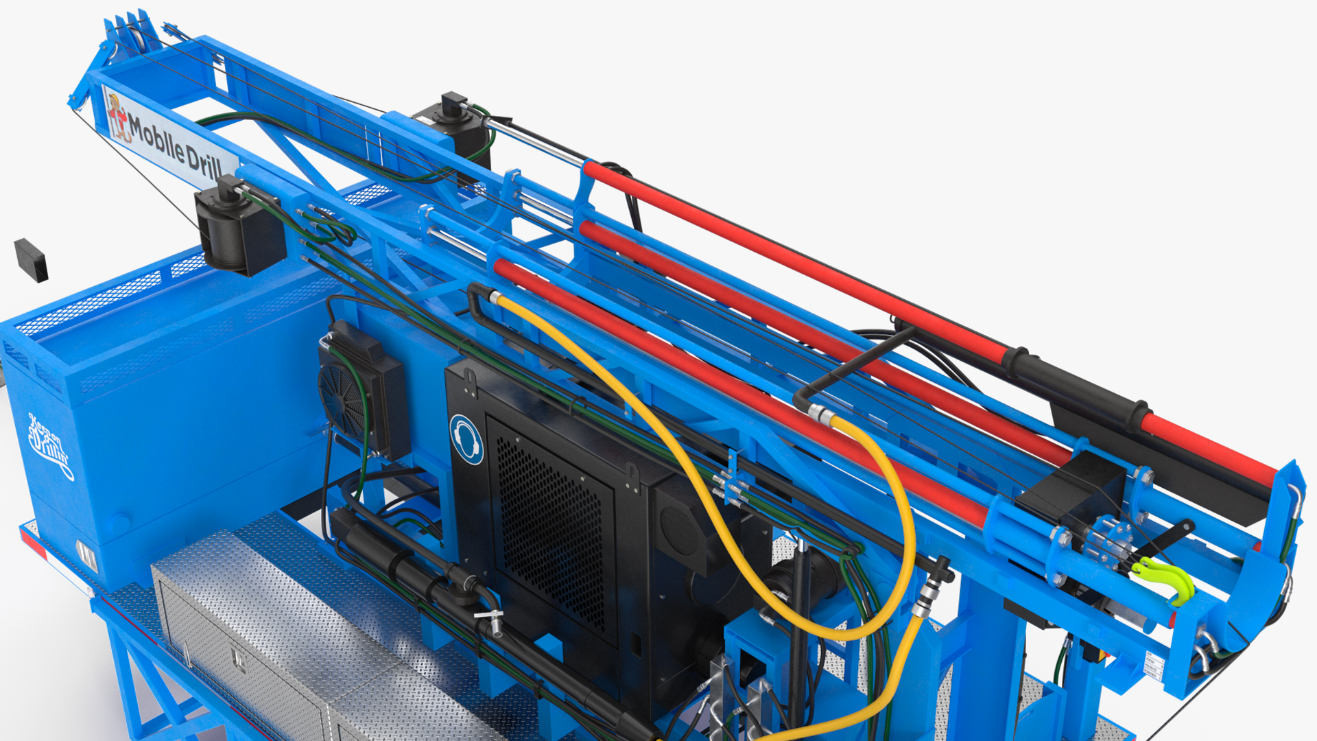 3D Mobile Drilling Rig Blue Rigged
