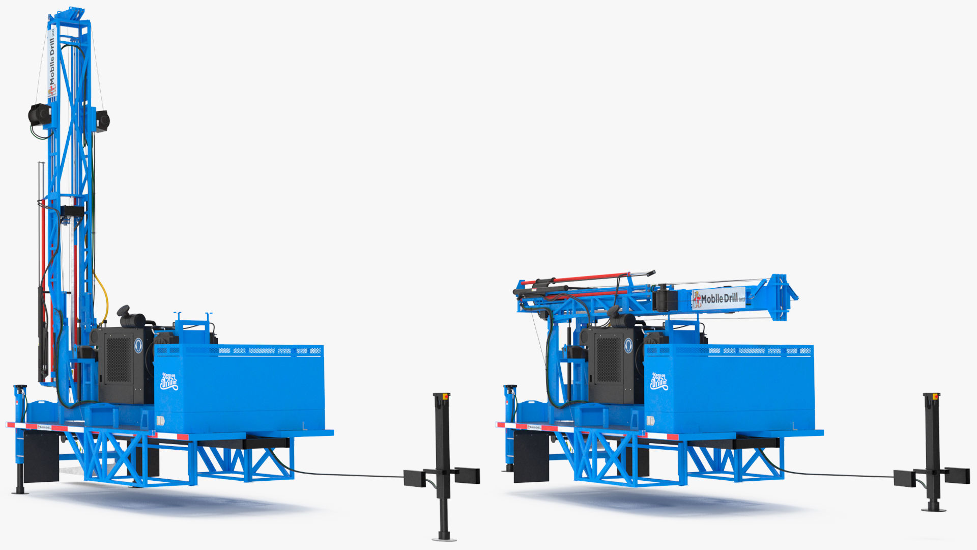 3D Mobile Drilling Rig Blue Rigged