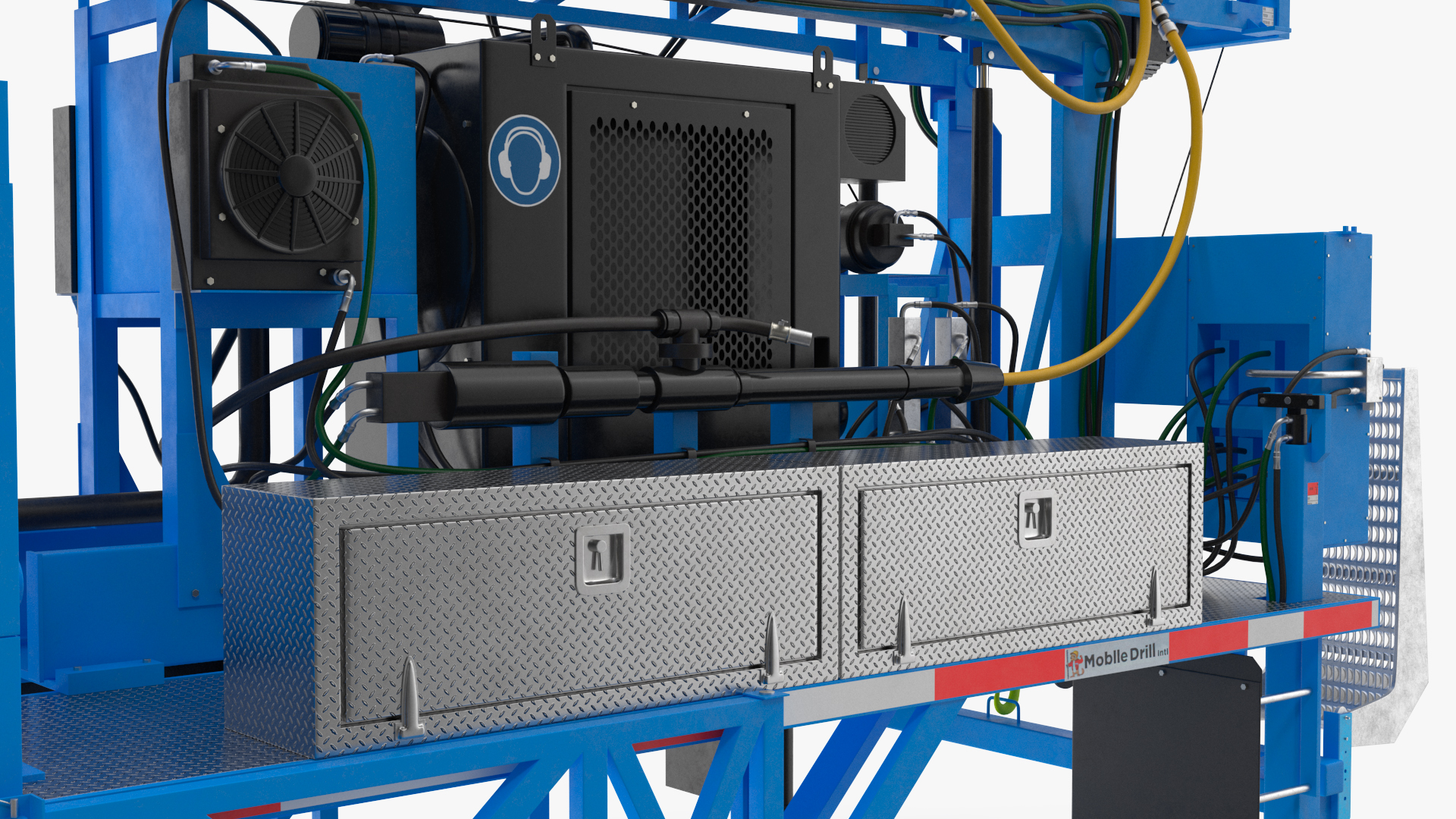 3D Mobile Drilling Rig Blue Rigged
