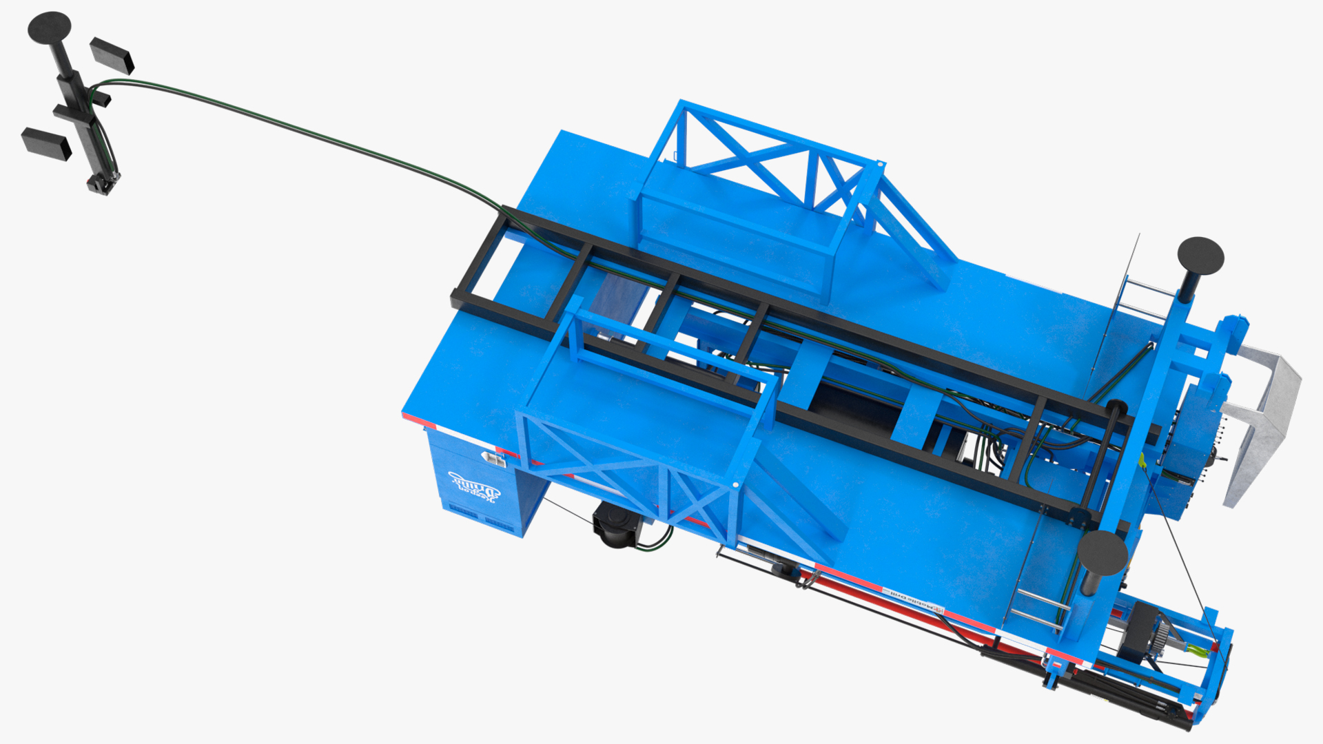 3D Mobile Drilling Rig Blue Rigged