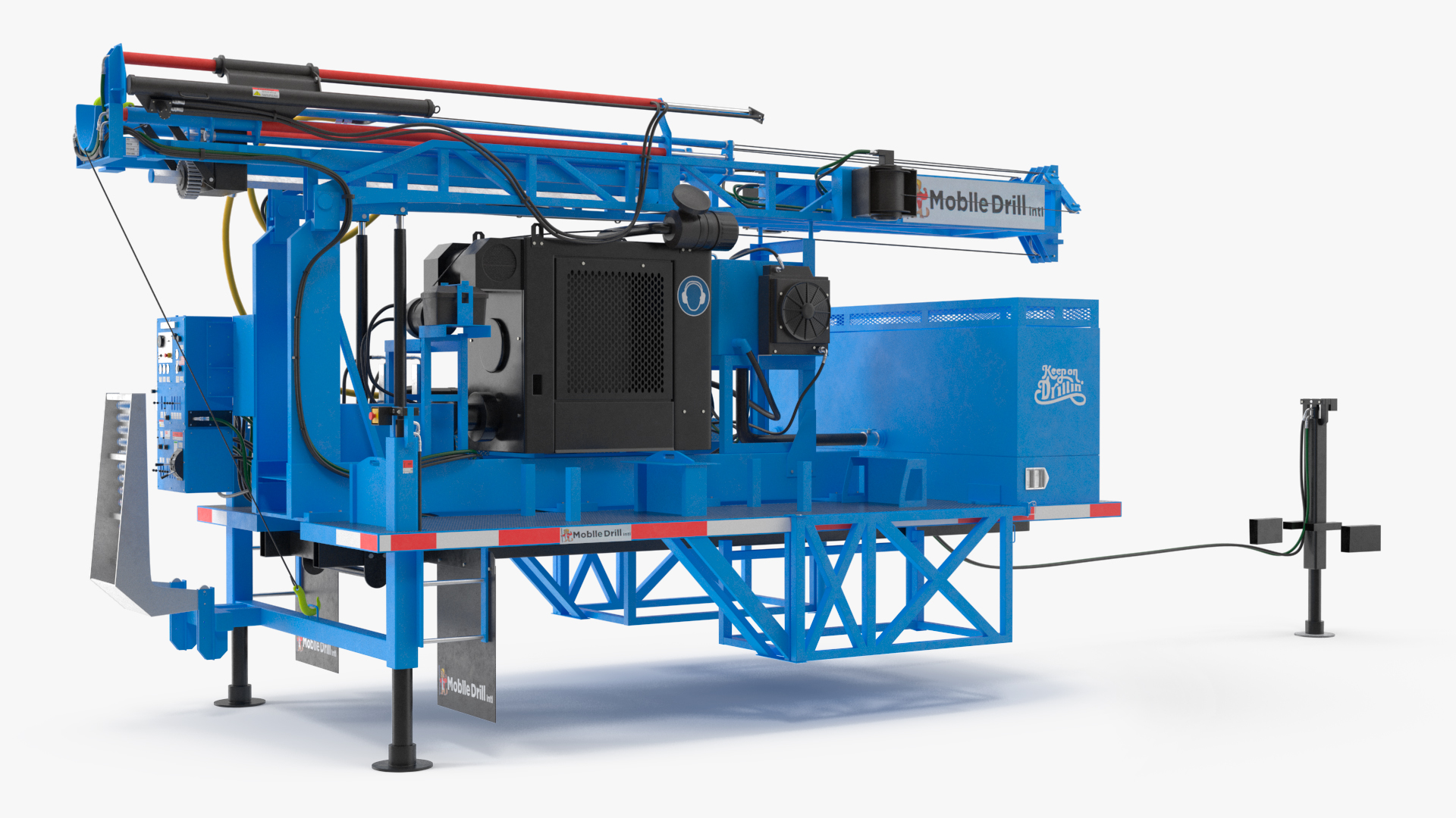 3D Mobile Drilling Rig Blue Rigged
