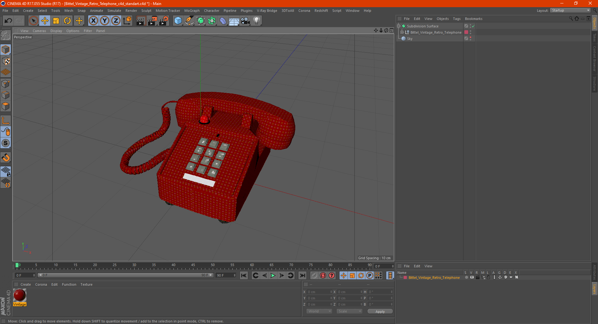 3D model Bittel Vintage Retro Telephone