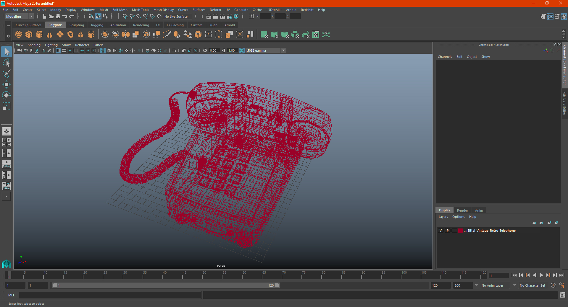 3D model Bittel Vintage Retro Telephone