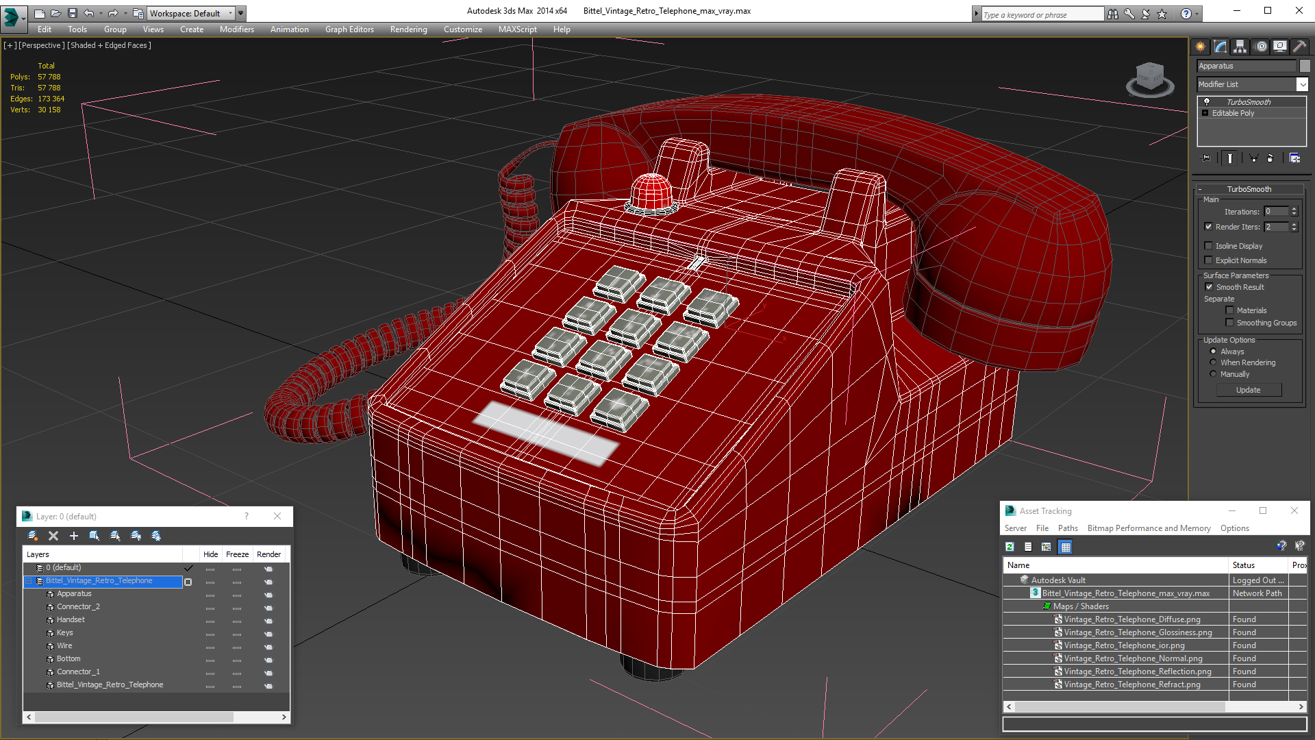 3D model Bittel Vintage Retro Telephone
