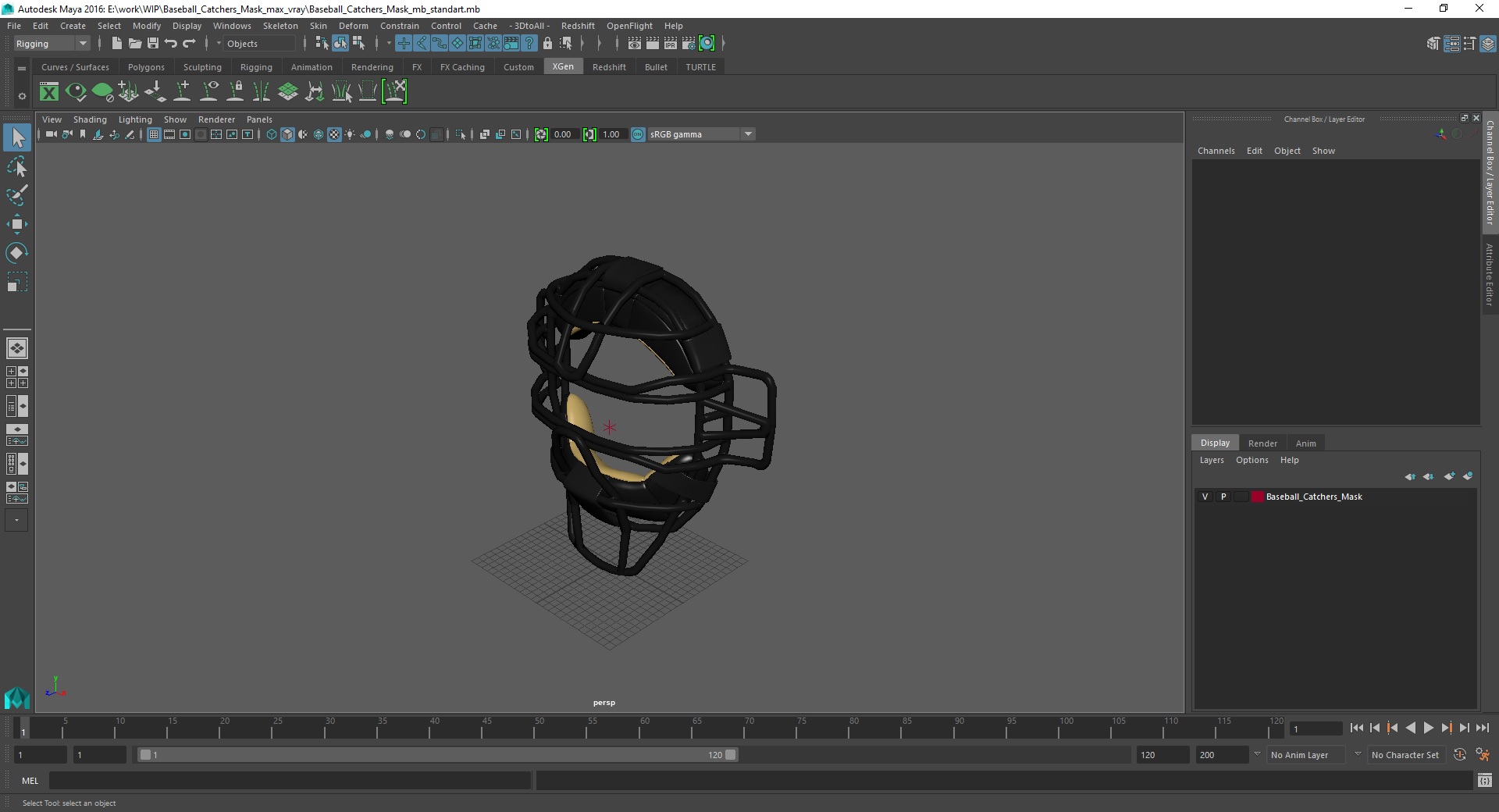 Baseball Catchers Mask 3D