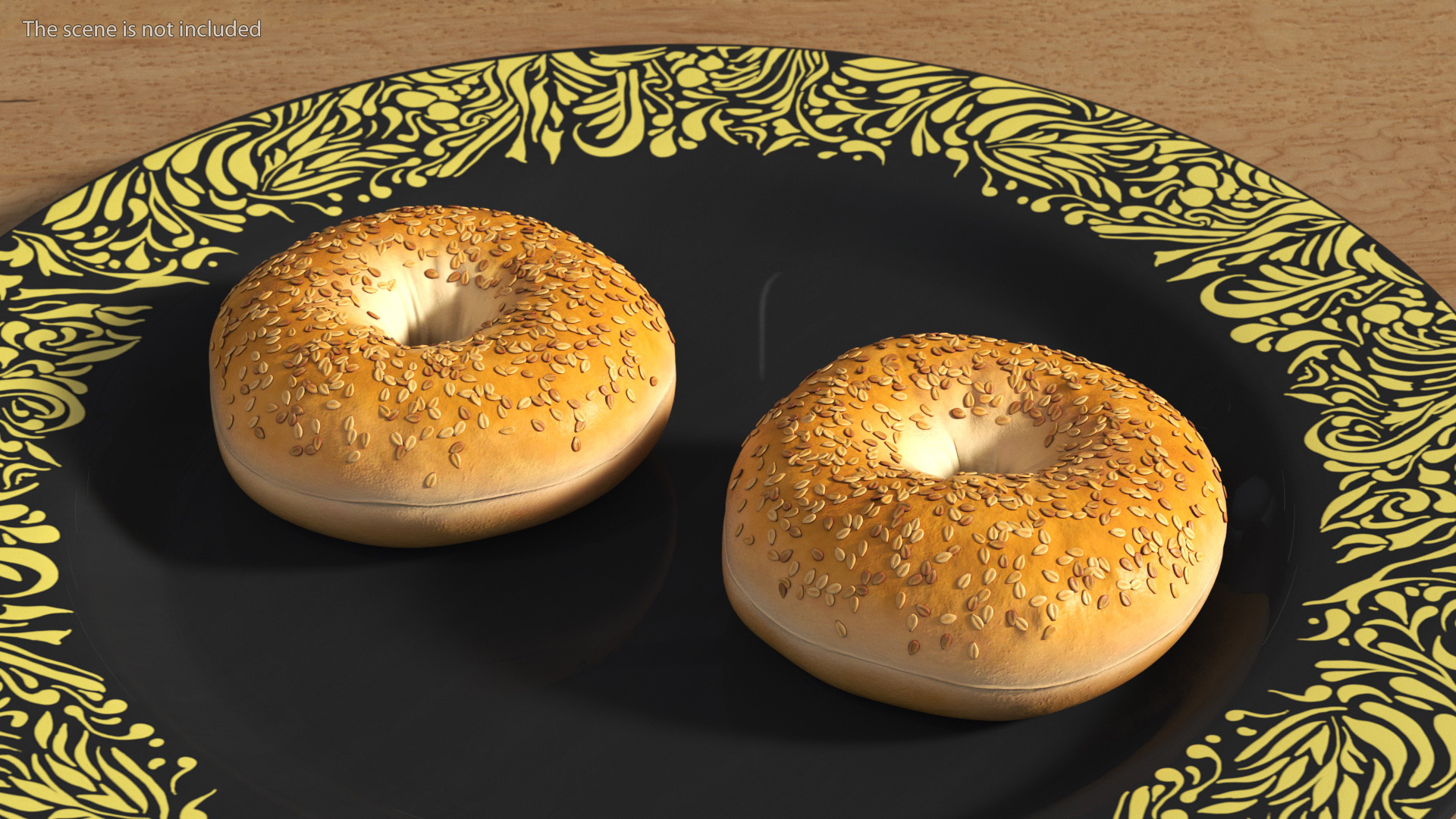 Bagels with Sesame Seeds 3D model