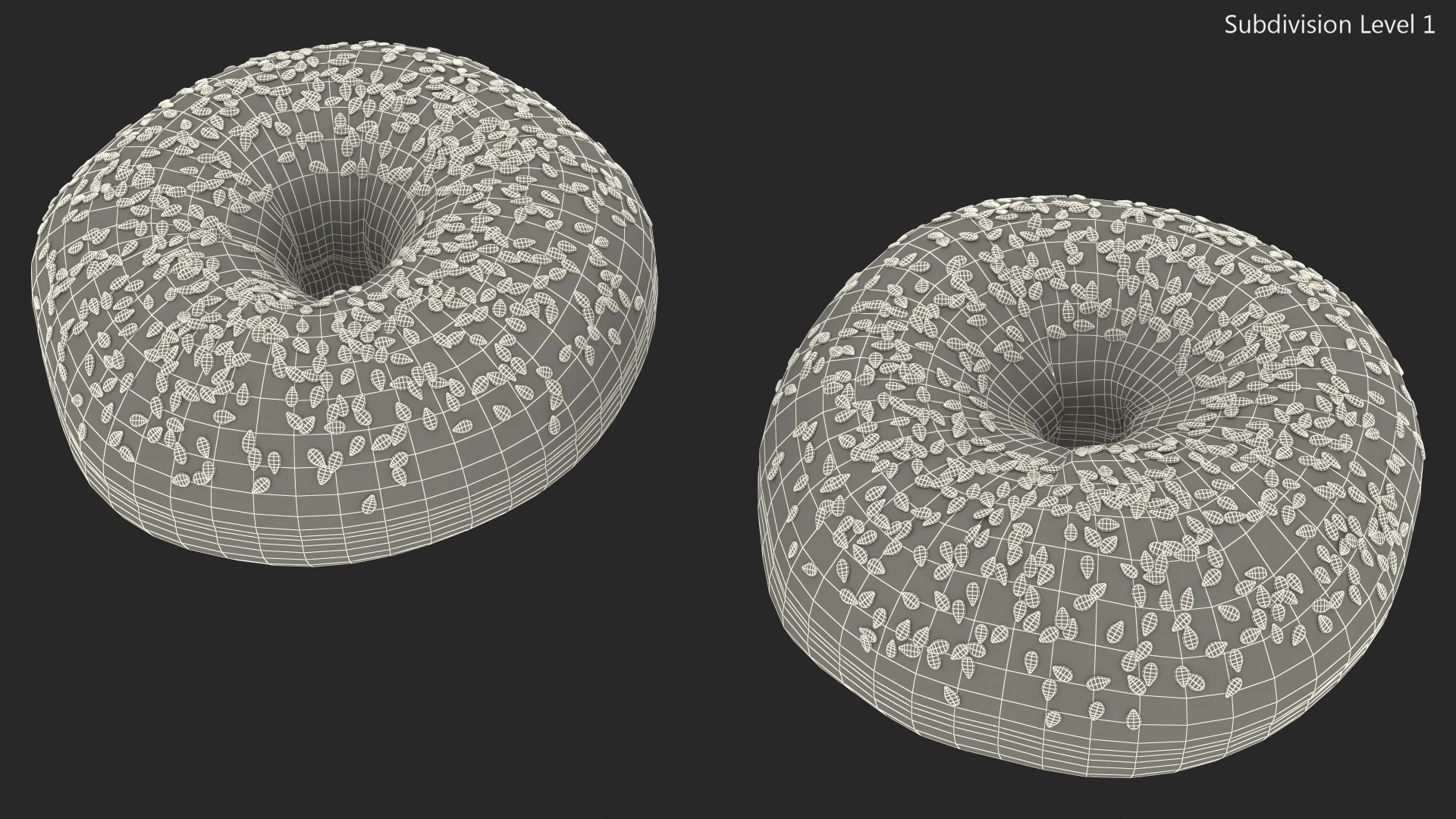 Bagels with Sesame Seeds 3D model
