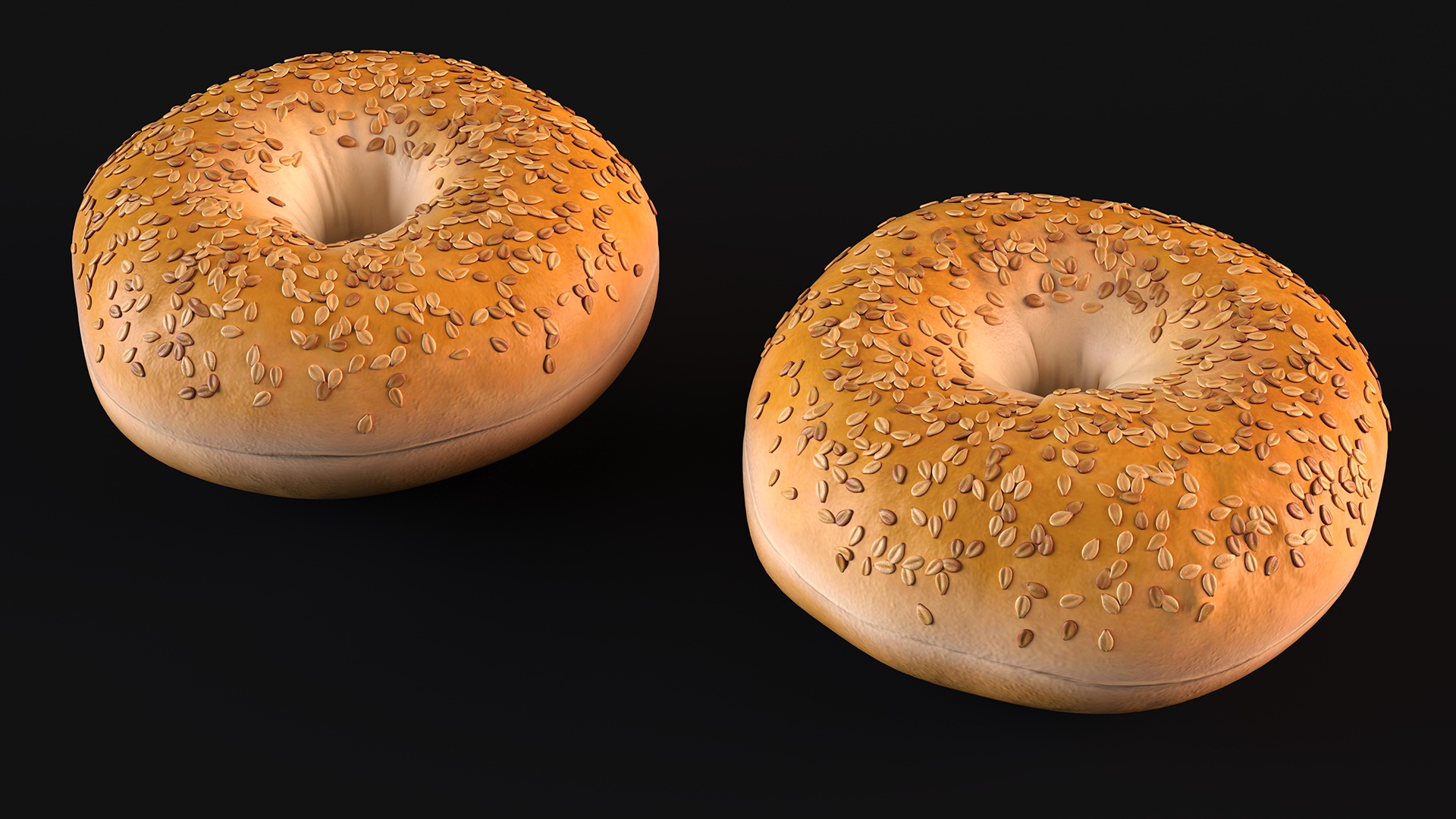 Bagels with Sesame Seeds 3D model