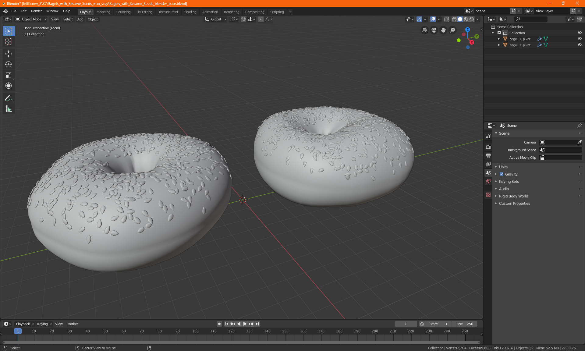 Bagels with Sesame Seeds 3D model