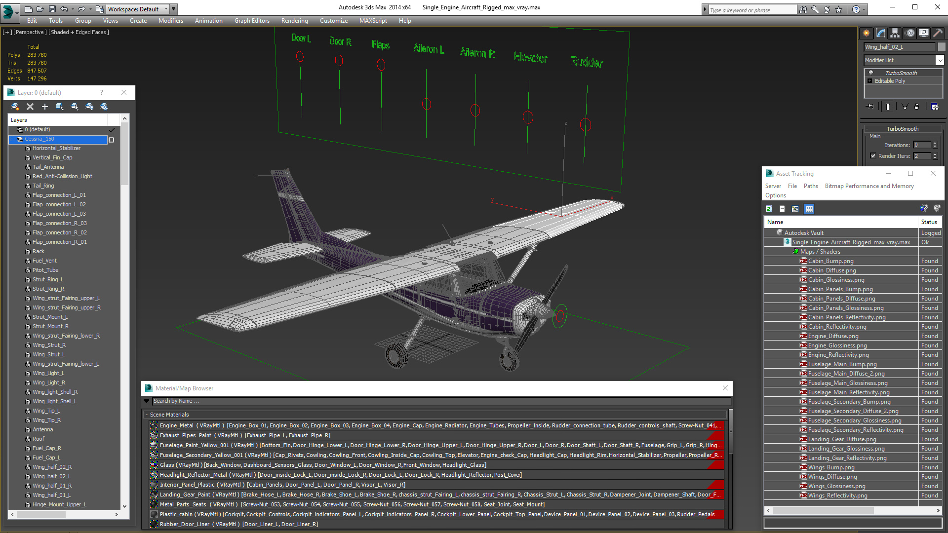 Single Engine Aircraft Rigged 3D model