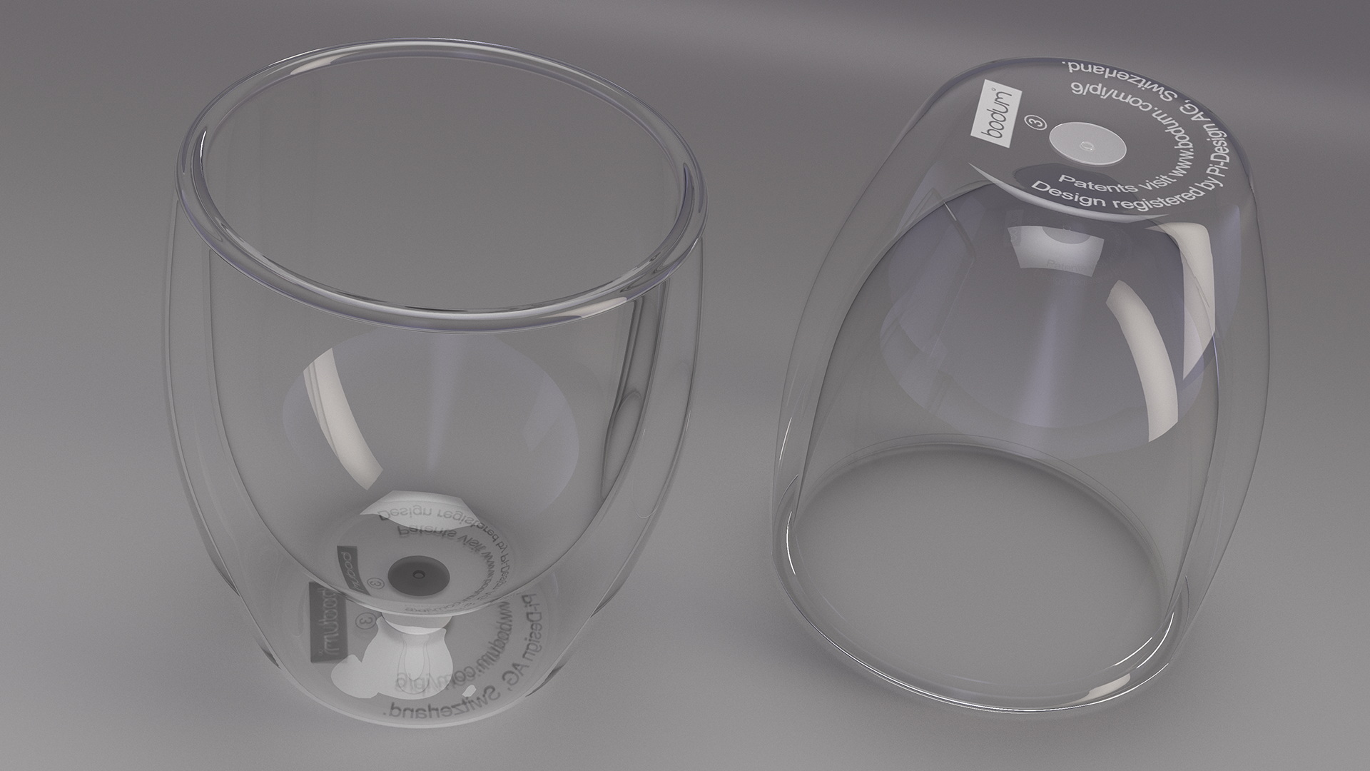 3D Double Glass Cup Bodum Empty model