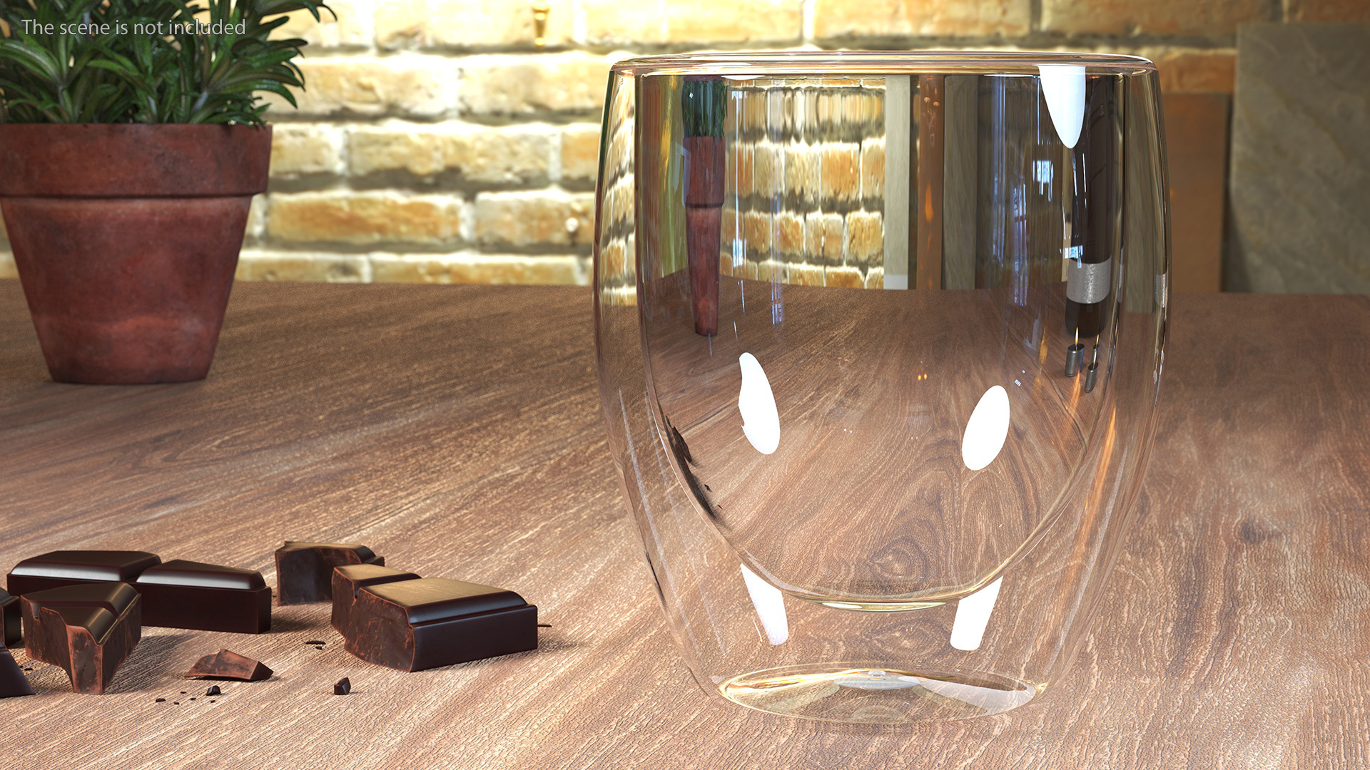 3D Double Glass Cup Bodum Empty model