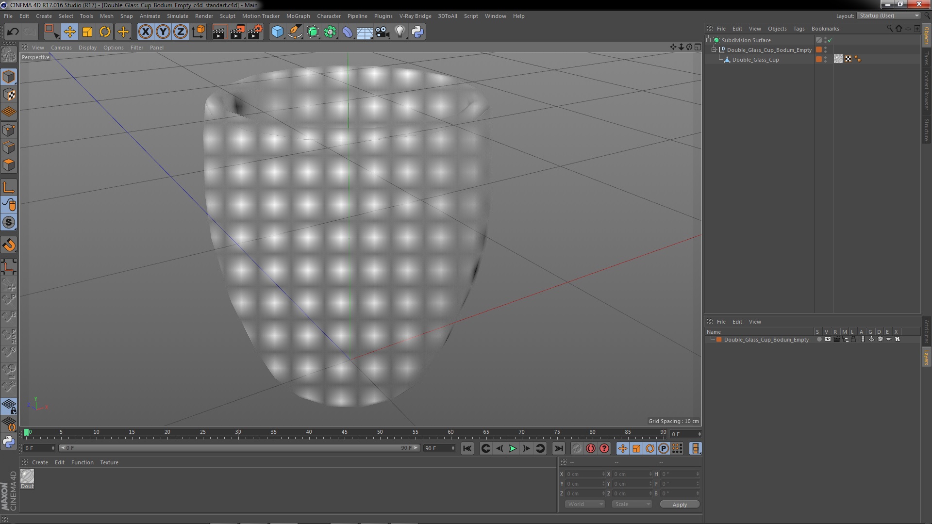3D Double Glass Cup Bodum Empty model
