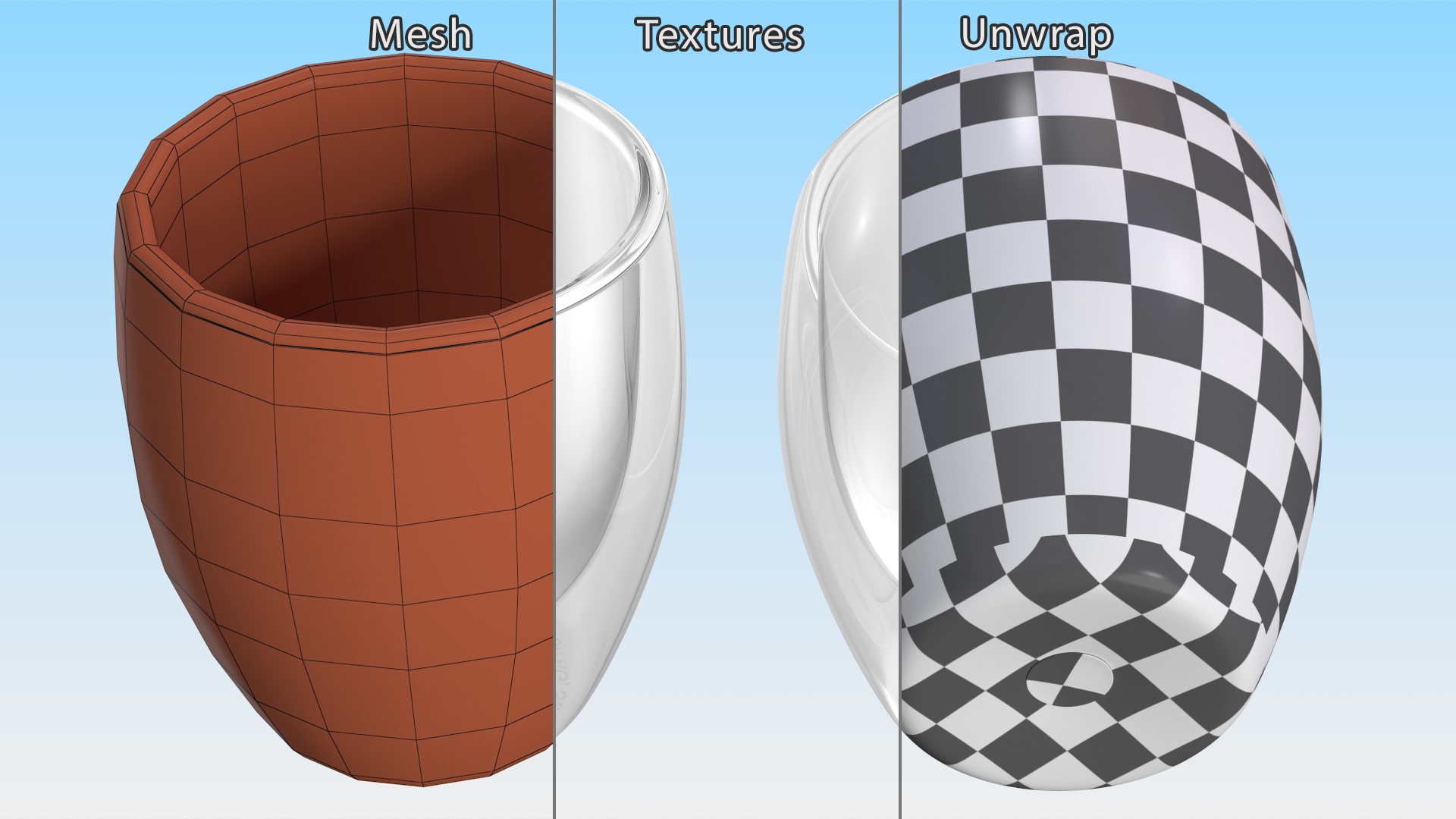 3D Double Glass Cup Bodum Empty model