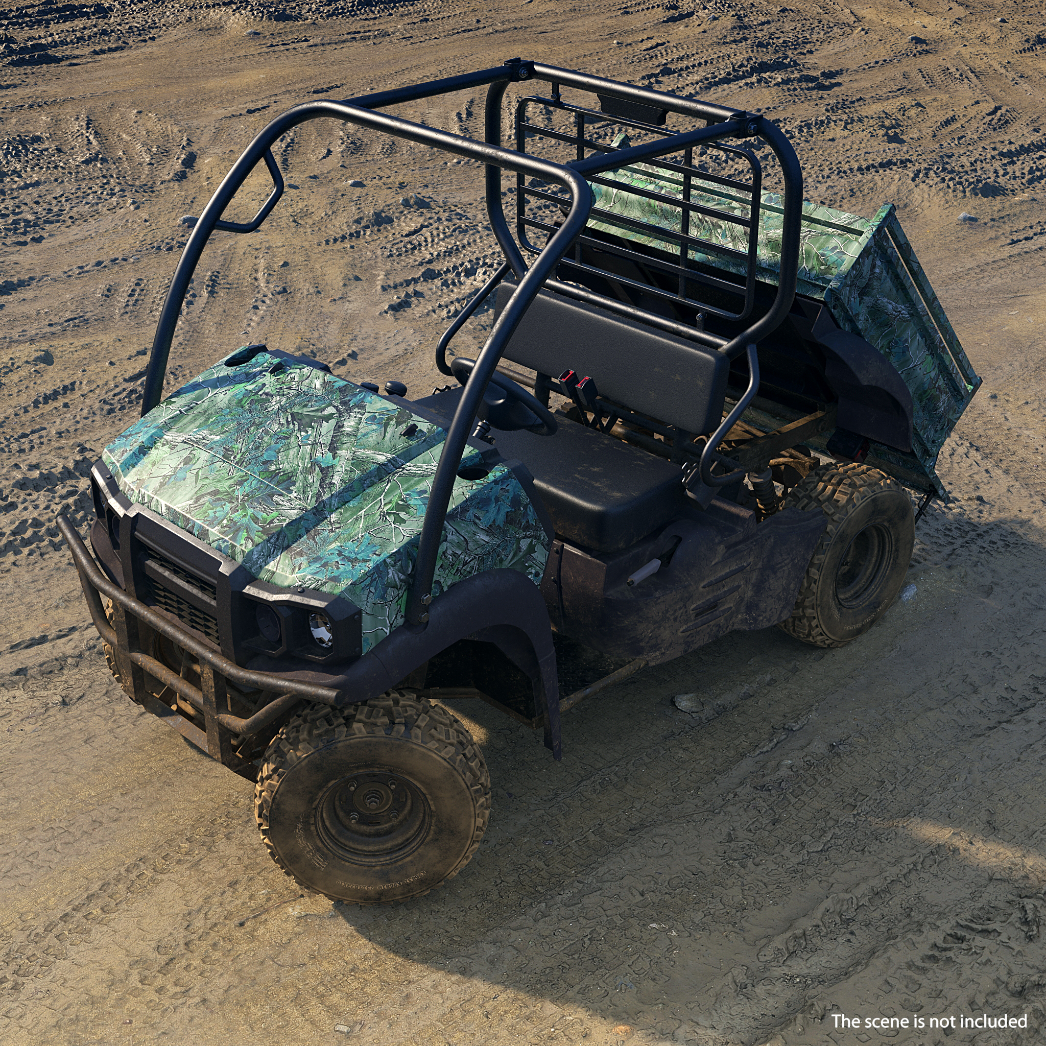Utility Vehicle 4x4 Camo Dirty Rigged 3D