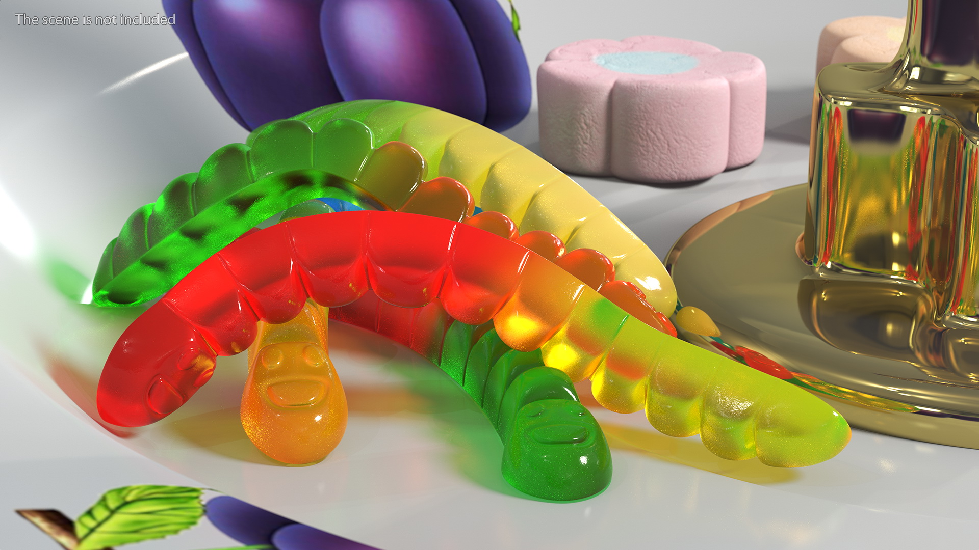 3D model Colorful Gummy Worms Pile