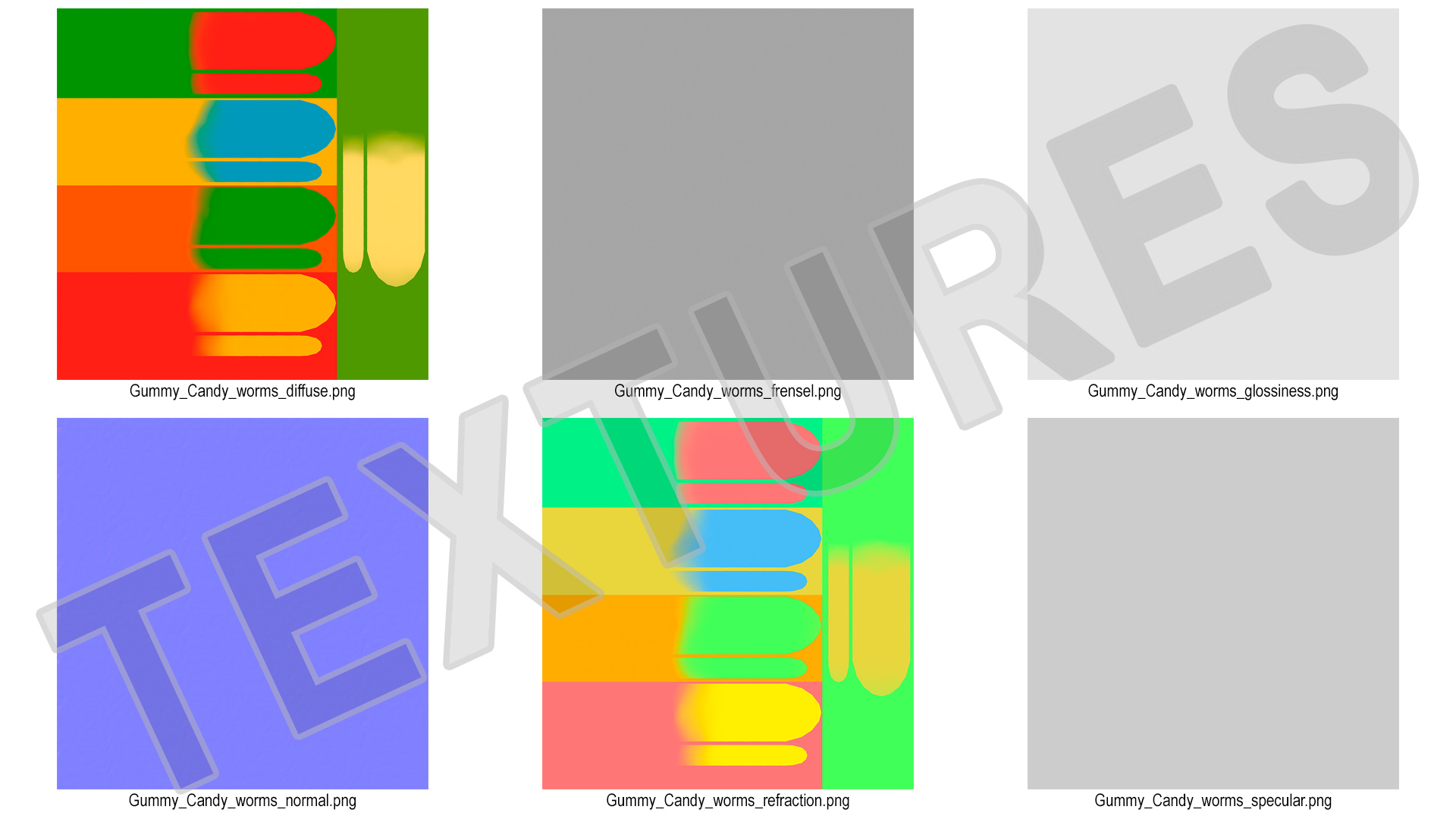 3D model Colorful Gummy Worms Pile