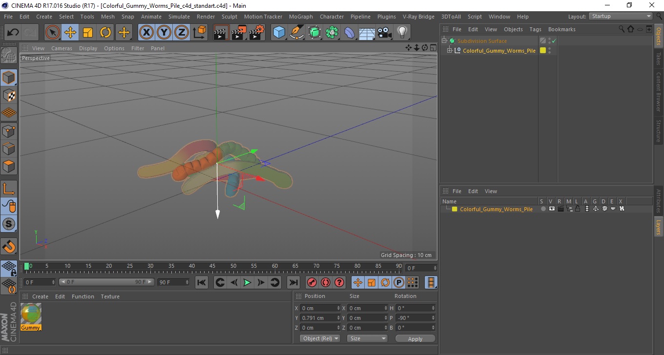 3D model Colorful Gummy Worms Pile