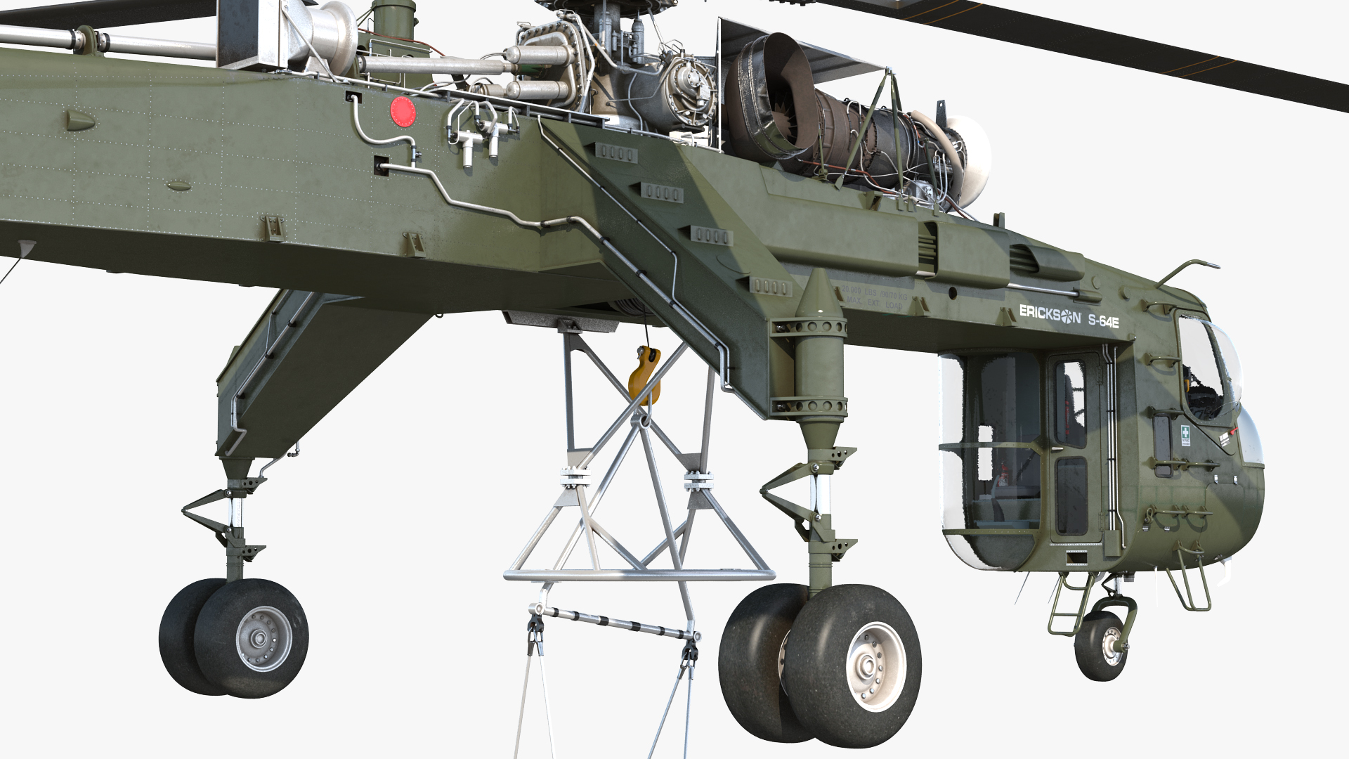 3D Heavy Lift Helicopter Sikorsky S-64 Skycrane Rigged