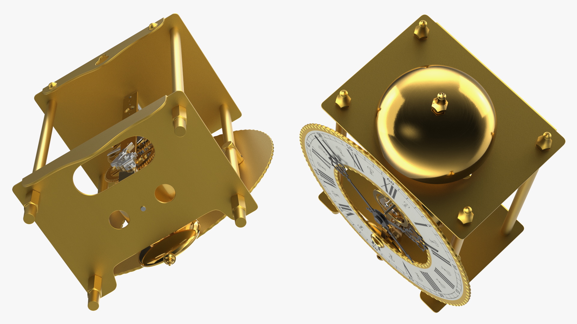 3D model Open Mechanical Skeleton Clock
