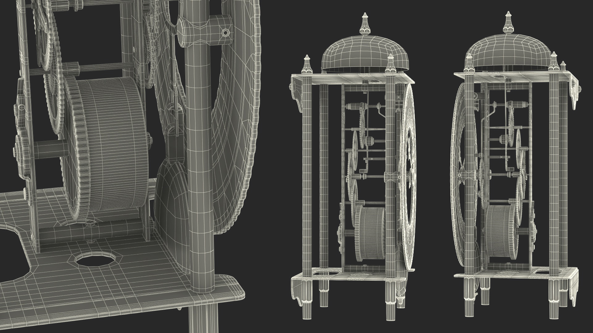 3D model Open Mechanical Skeleton Clock